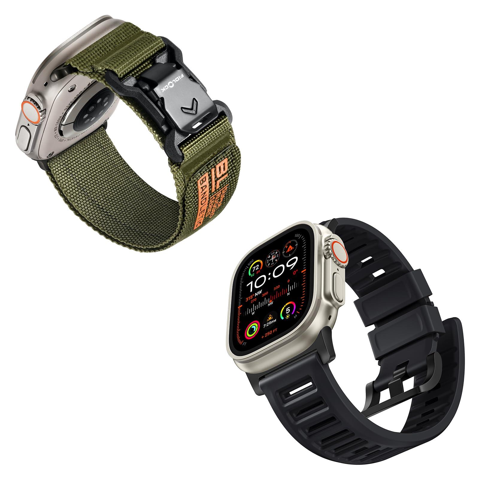Bandletic Fidlock R-Nylon Magnetic Band + R-FKM Sport Band Compatible with Apple Watch Ultra 2/Ultra Band 49mm/46mm/45mm/44mm/42mm(3/2/1)
