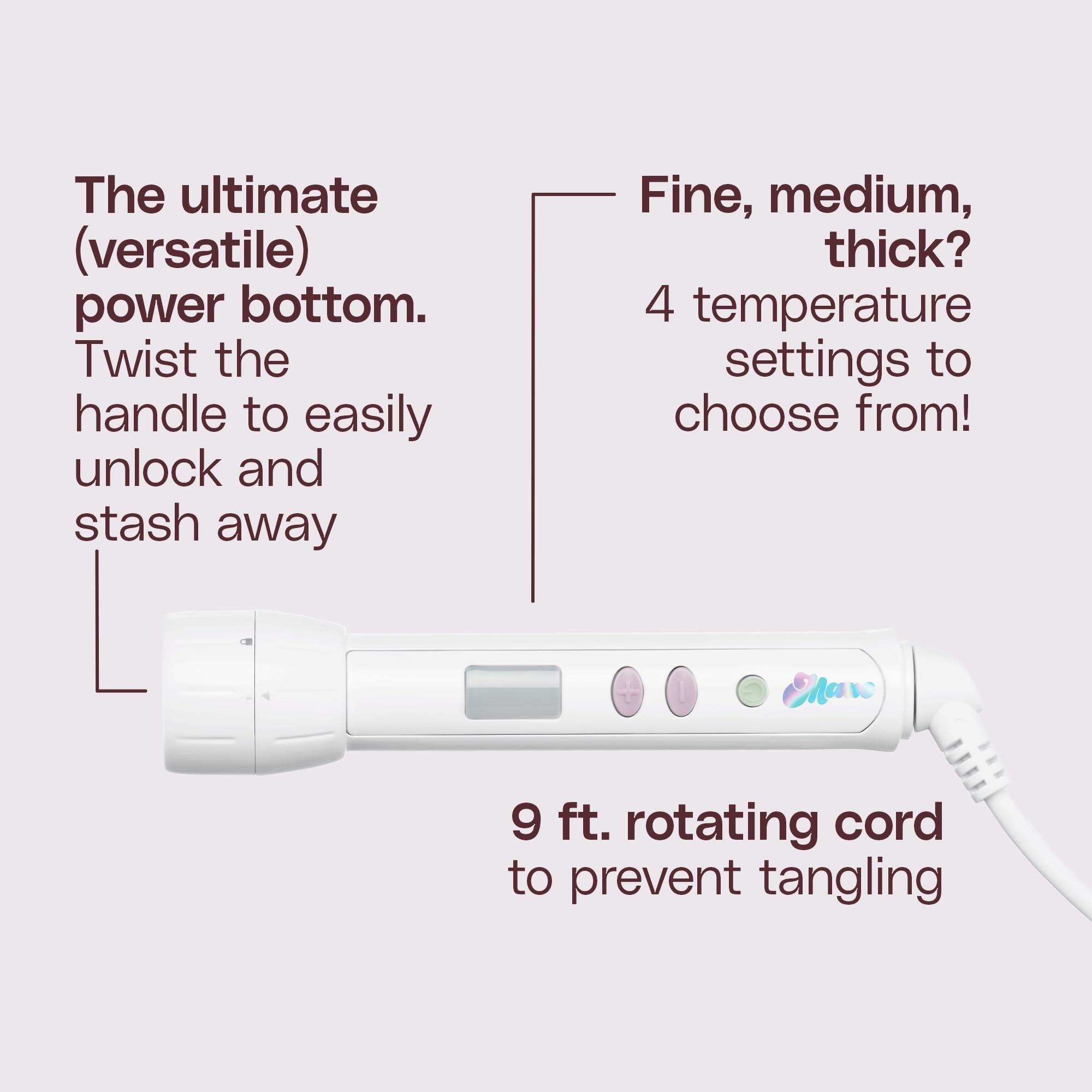 Mane The Power Curl Collection Hair Kit - 1.25" Curling Wand Styling Attachment + 1" Curling Iron Styling Attachment + Power Bottom Base - Designed with Dual Voltage for Travel (3 Count) - Image 5
