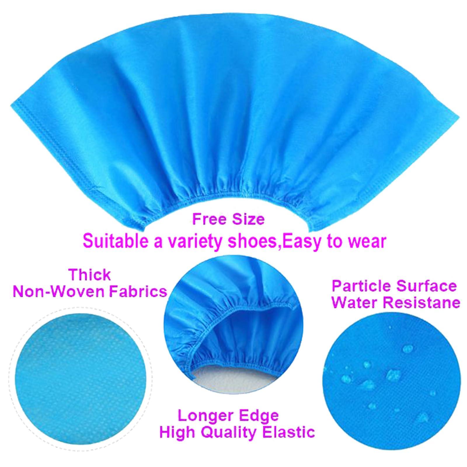 Disposable Shoe Covers 100PCS 400g Non-Slip Durable Indoor Boot Overshoes Protector Thicked Non-Woven Fabric Shoe Covers for Carpet Floor Protection Construction Offices One Size Fits All (Blue)… - Image 2