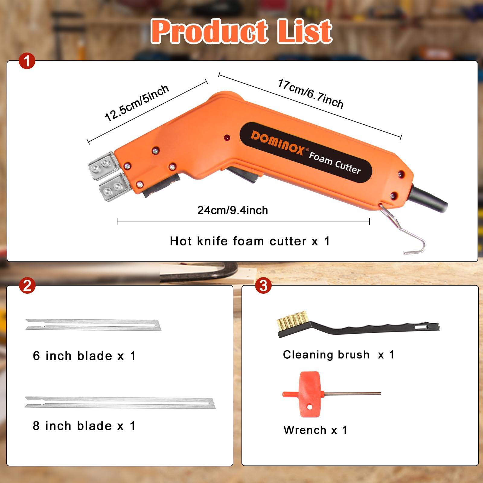 DOMINOX Hot Knife Foam Cutter, Foam Cutting Tool Kit, Heavy-duty Case Styrofoam Cutter for Cutting Foam Board Insulation, EPP, EPS, XPS, EVA, EPE, PU, KT Board, Sponge, Nylon - Image 2