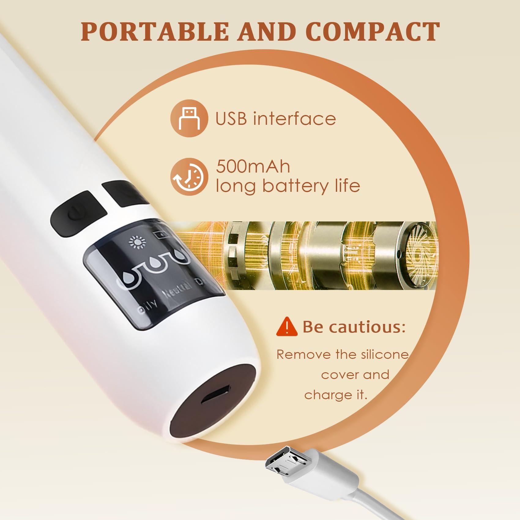 Blackhead Remover Vacuum - Powerful Pore Vacuum for Cleansing, Blackhead Extractor with 3 Adjustable Suction Levels, 4 Blackhead Removal Tools, USB Rechargeable，Suitable for Women and Men - Image 7