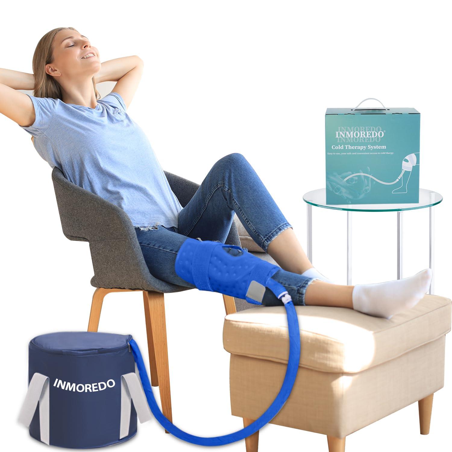 Inmoredo Cold Therapy Machine, Programable Ice Therapy Machine, for Knee Replacement, Post-Surgery Recovery, ACL, Pain Relief, for Sports Injuries, Sprains, Reduce Swelling, Knee Pad