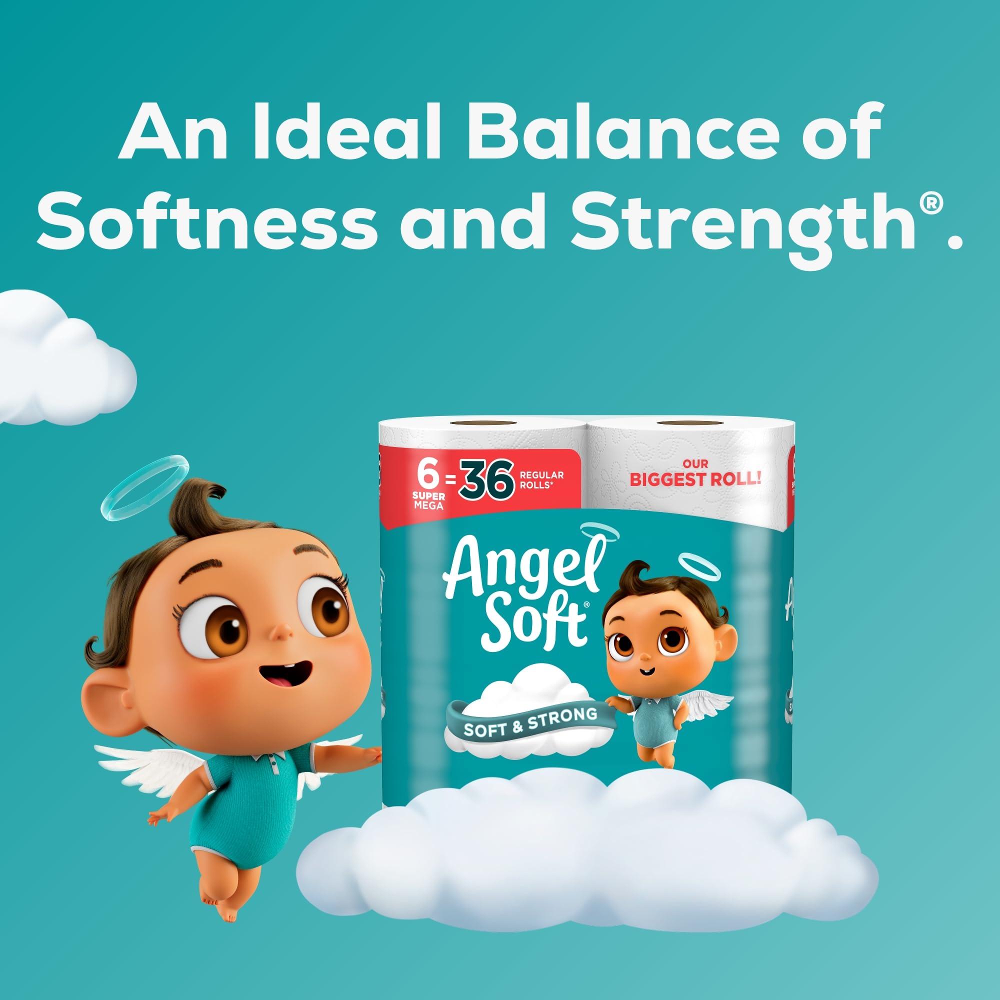 Angel Soft Toilet Paper, 24 Super Mega Rolls = 144 Regular Rolls, Soft and Strong Toilet Tissue - Image 4