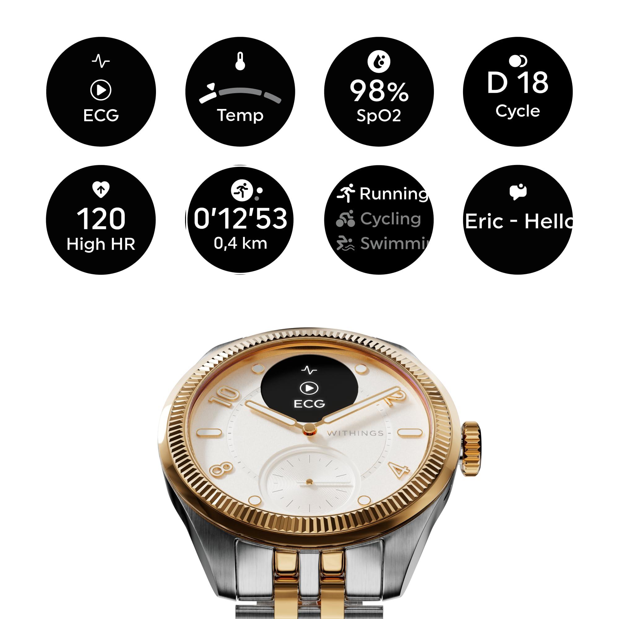 Withings Scanwatch Nova Brilliant - Health Hybrid Smart Watch for Men & Women - SPO2, Temperature Monitoring, Sleep, Respiratory Health, Cycle Monitoring, 30-Day Battery Life, Apple iOS/Android - Image 8