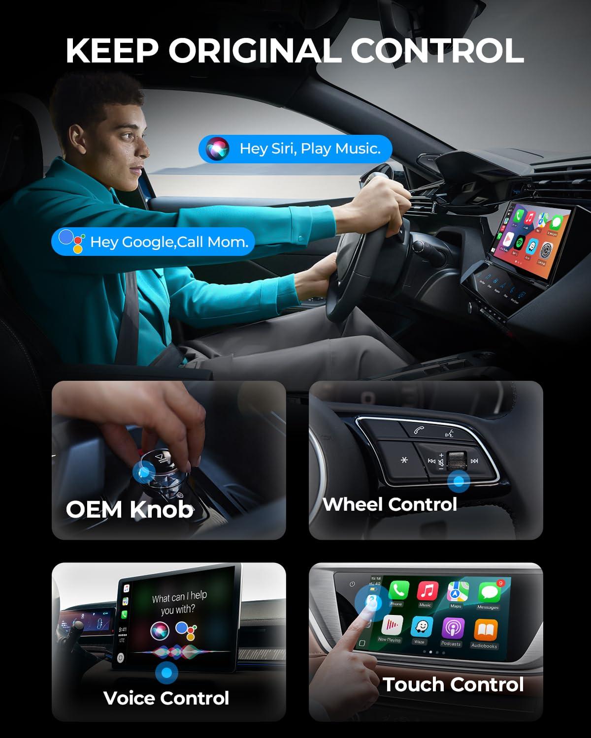 AuroraLink Wireless Carplay Adapter for Apple iPhone & Android Auto 2-in-1 Fast & Stable Carplay Wireless Adapter Convert Wired to Wireless Car Play Dongle for iOS 10+/Android 11+ (Grey) - Image 5