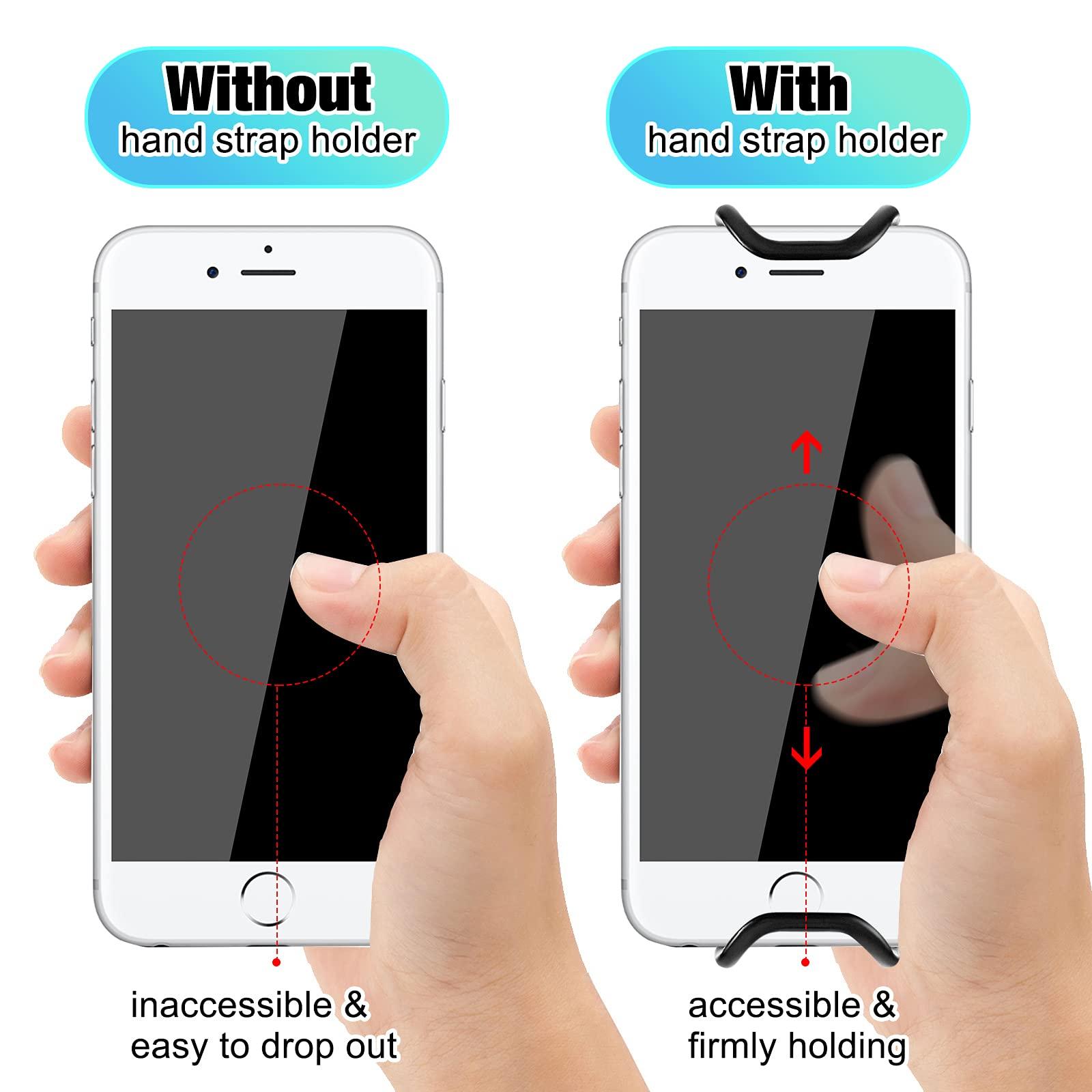 Weewooday 6 Pieces Mobile Phone Security Hand Strap Holder Security Hand Grip Phone Accessory for 5.2-7.5 Inch Smartphones - Image 4