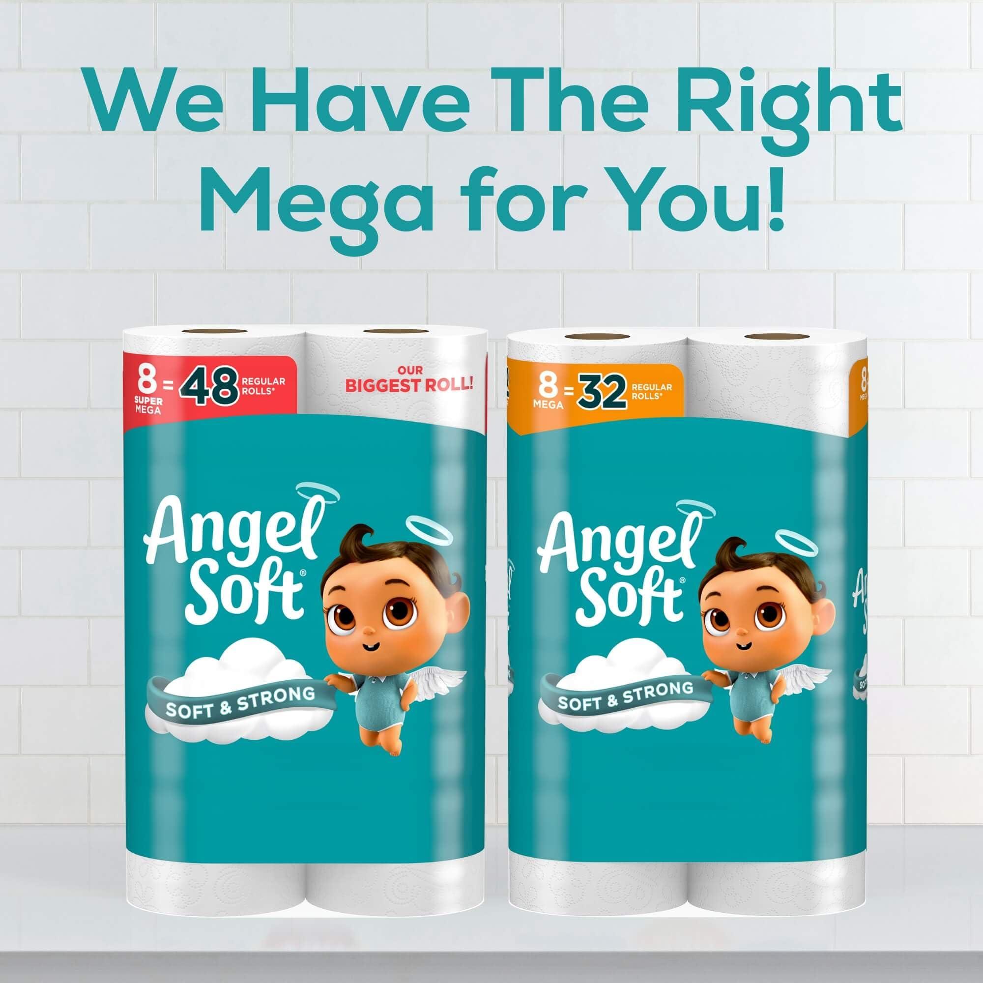 Angel Soft Toilet Paper, 24 Super Mega Rolls = 144 Regular Rolls, Soft and Strong Toilet Tissue - Image 11