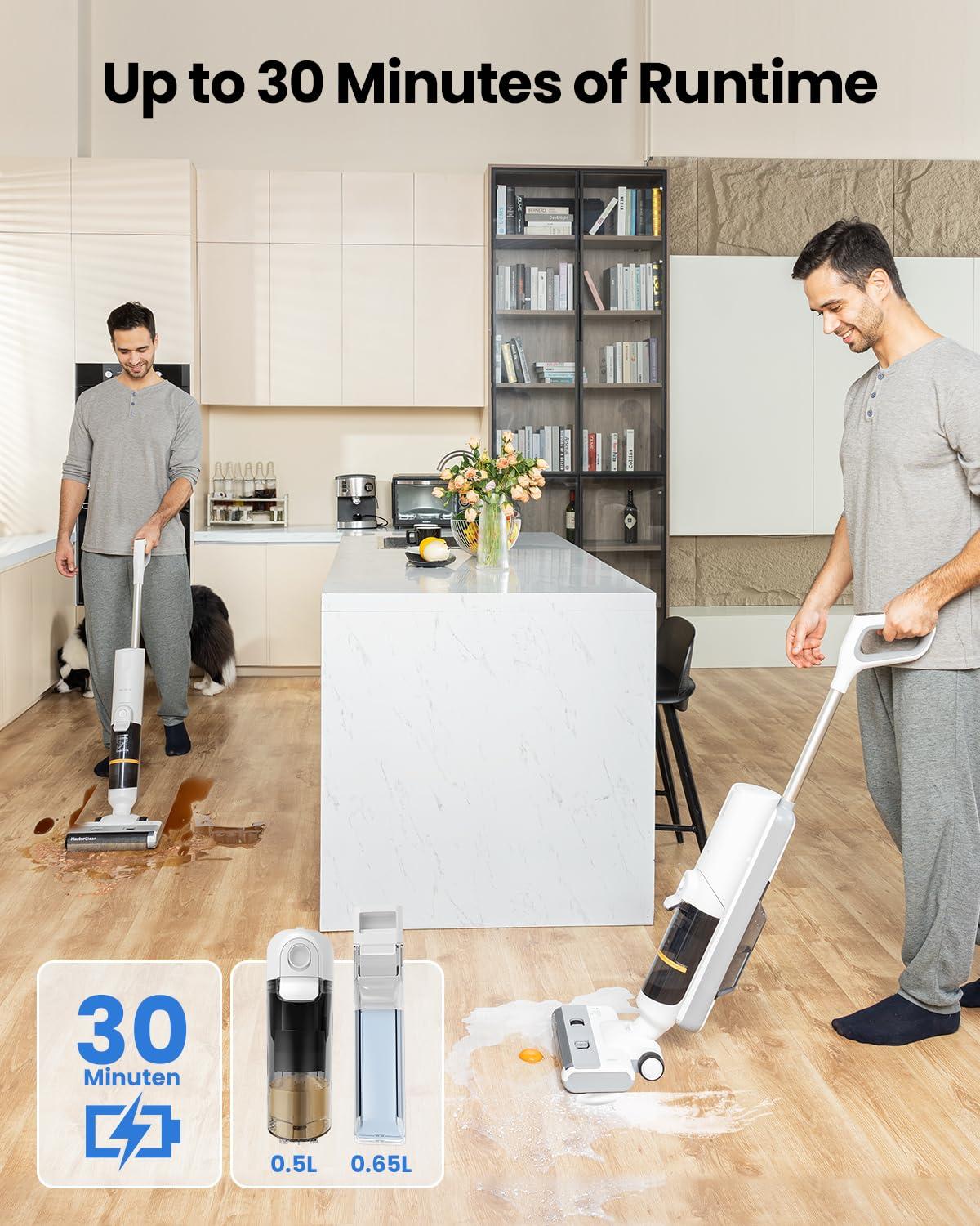 Proscenic F10 Pro Cordless Wet Dry Vacuum Cleaner, Vacuum and Mop Combo with One-Button Auto Self-Cleaning, 3-in-1 Vacuum Mop for Hard Floors, High-Capacity Dual Tanks, Edge Clean, Ease of Use - Image 4