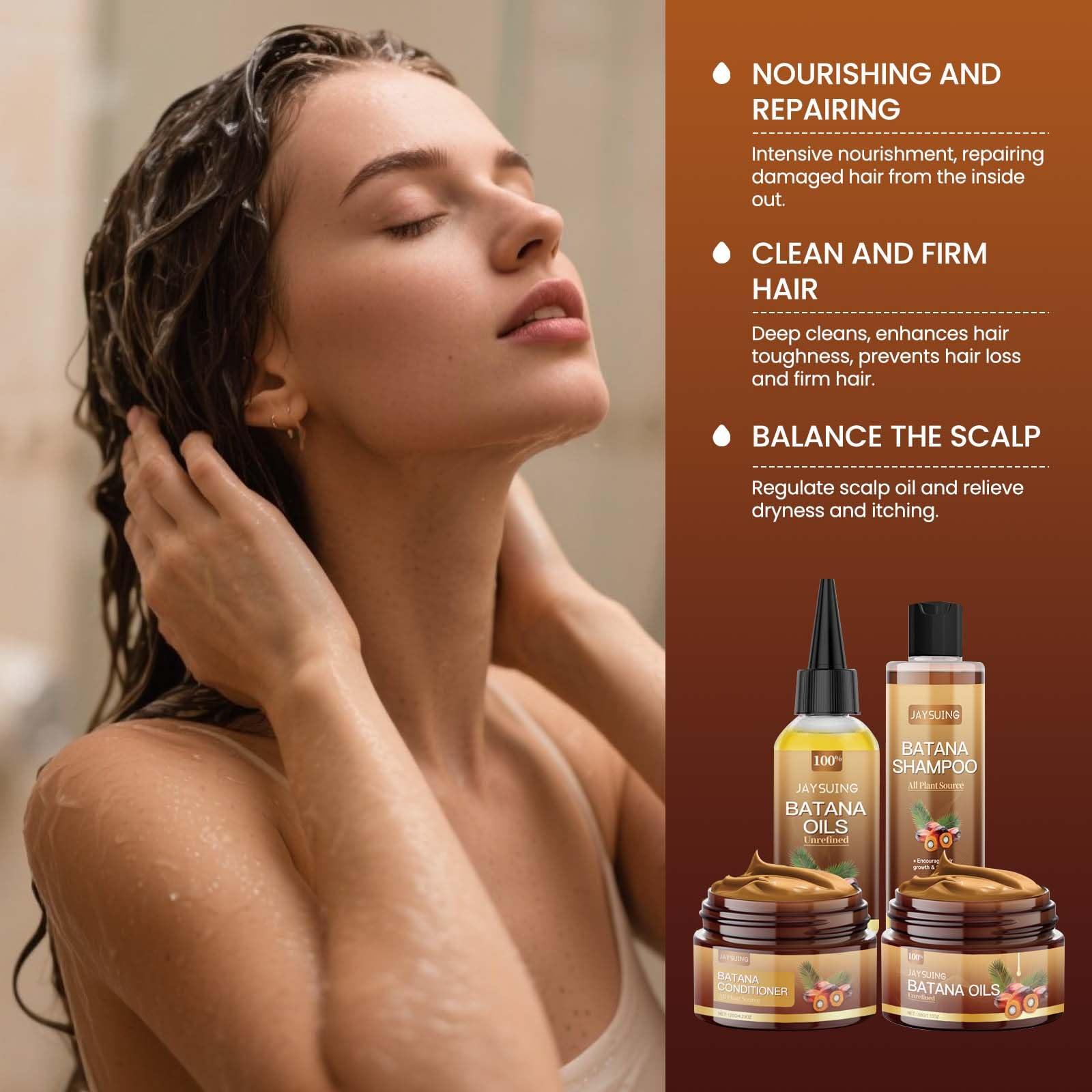 Batana Oil Shampoo and Conditioner Set - Unrefined Batana Mask & Oil for Hair Growth & Loss, Natural Care Set for All Hair Types - Image 3