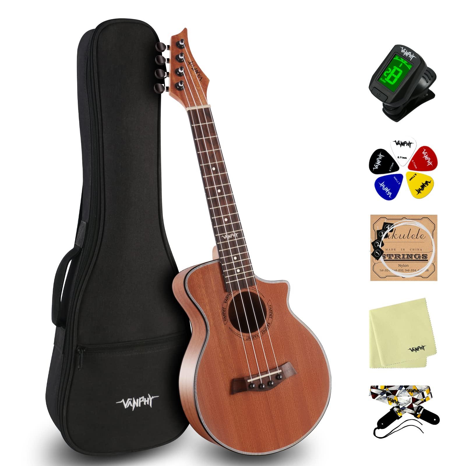 VANPHY Ukulele Concert Ukelele Professional 23 Inch Uku Sapele Ukulele for Kids Adult Beginner Hawaiian Uke Comes with Starter Ukele Kit Include Gig Bag Tuner Strap Ukelel String Picks Clean Cloth - Image 8