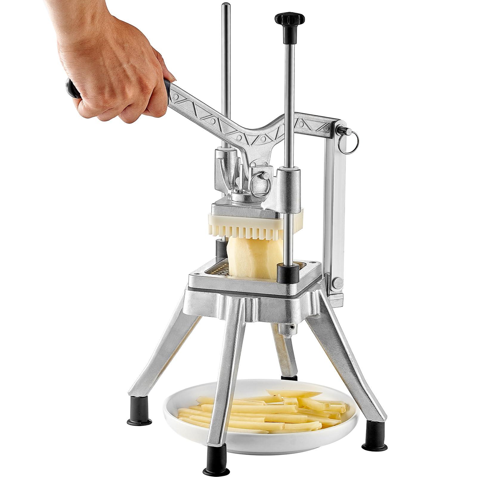 VEVOR Commercial Vegetable Chopper w/ 4 Replacement Blades, Stainless Steel French Fry Cutter Potato Dicer & Fruit Slicer for Restaurants & Home Kitchen - Image 9