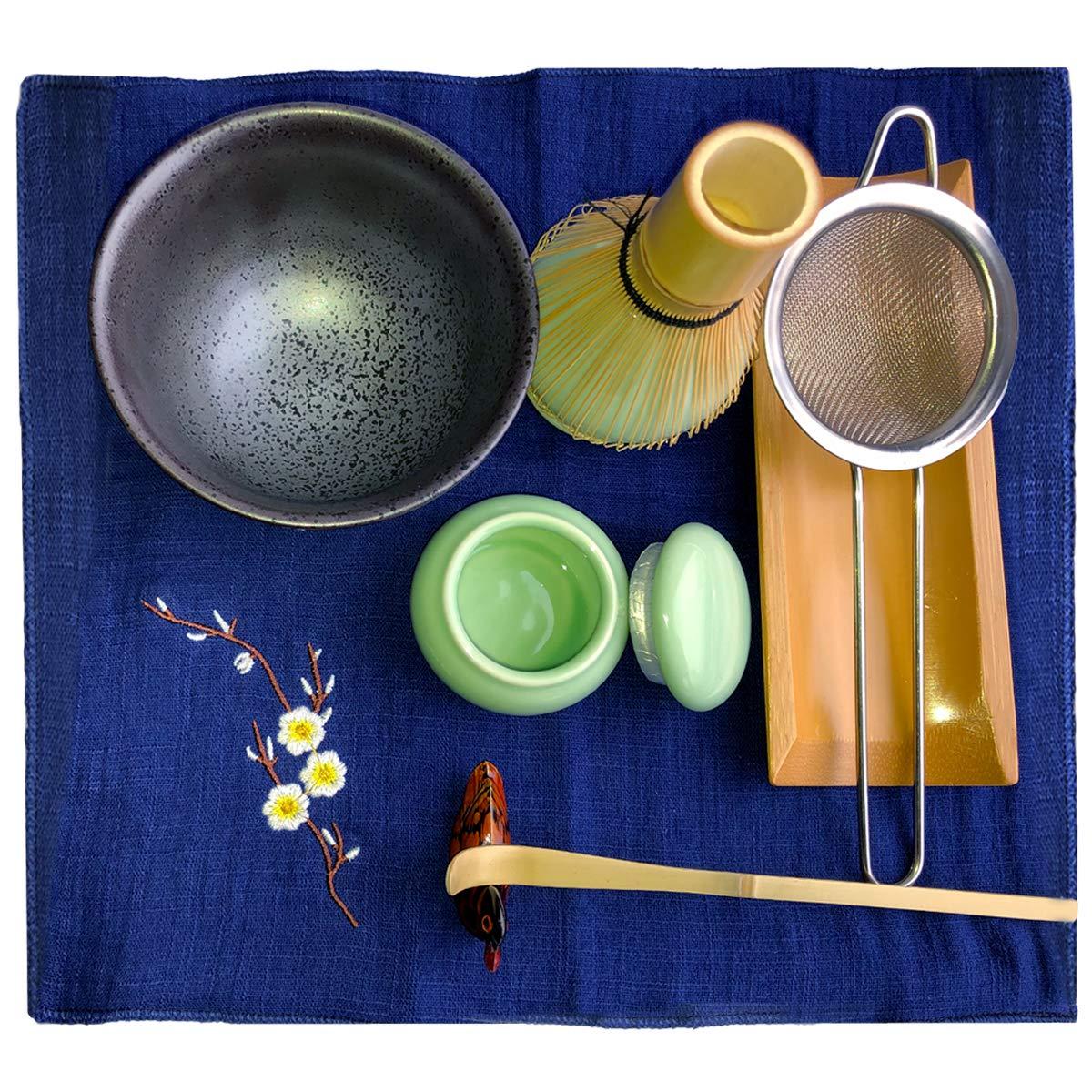 Artcome Traditional Japanese Matcha Tea Set, Matcha Whisk, Traditional Scoop, Matcha Bowl & Caddy, Ceramic Whisk Holder, Handmade Matcha Ceremony Kit (9Pcs) - Image 8