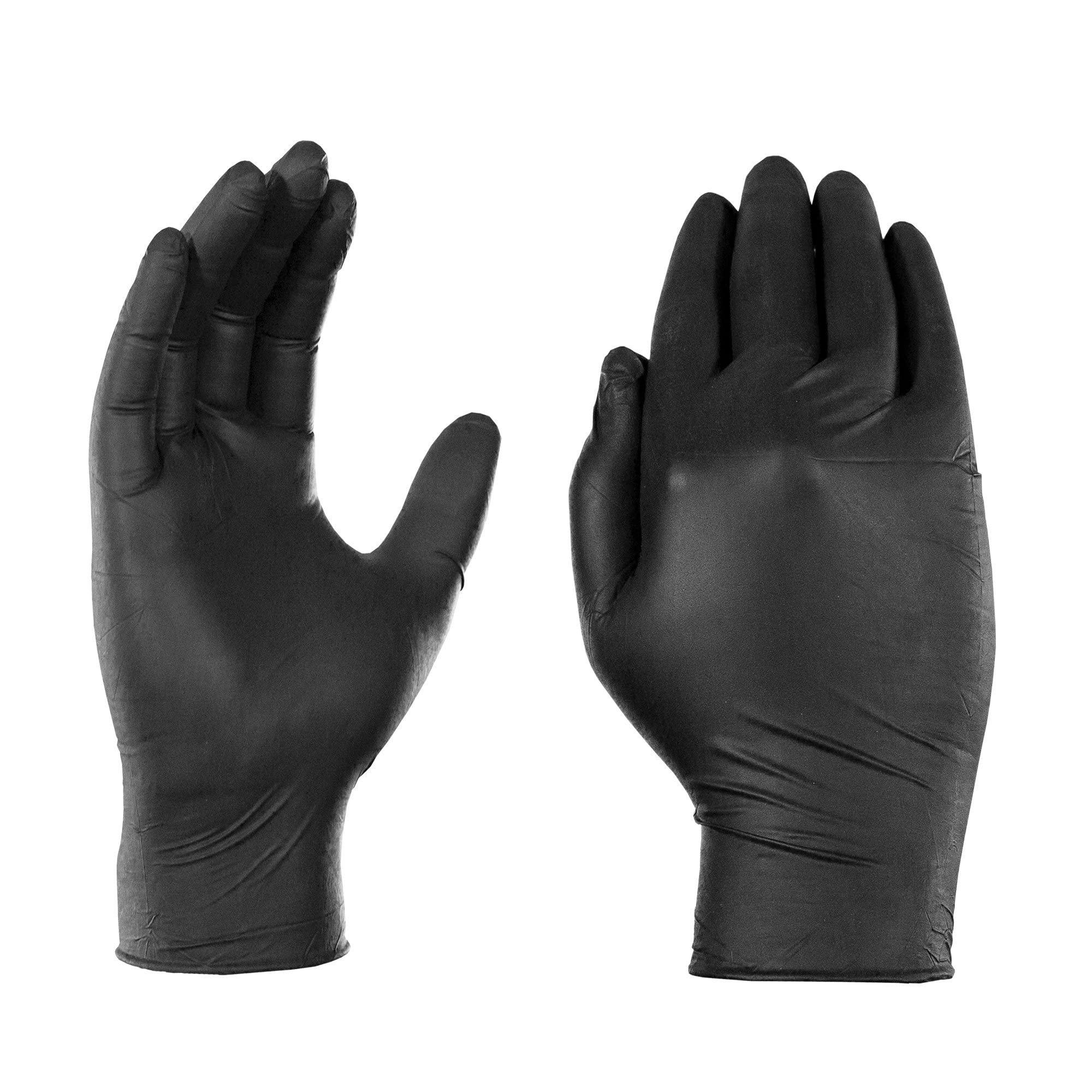1st Choice Black Nitrile Gloves, Large, Box of 100 Gloves, Disposable Latex Free Exam Grade Black Gloves for Cooking - 3mil - Image 2