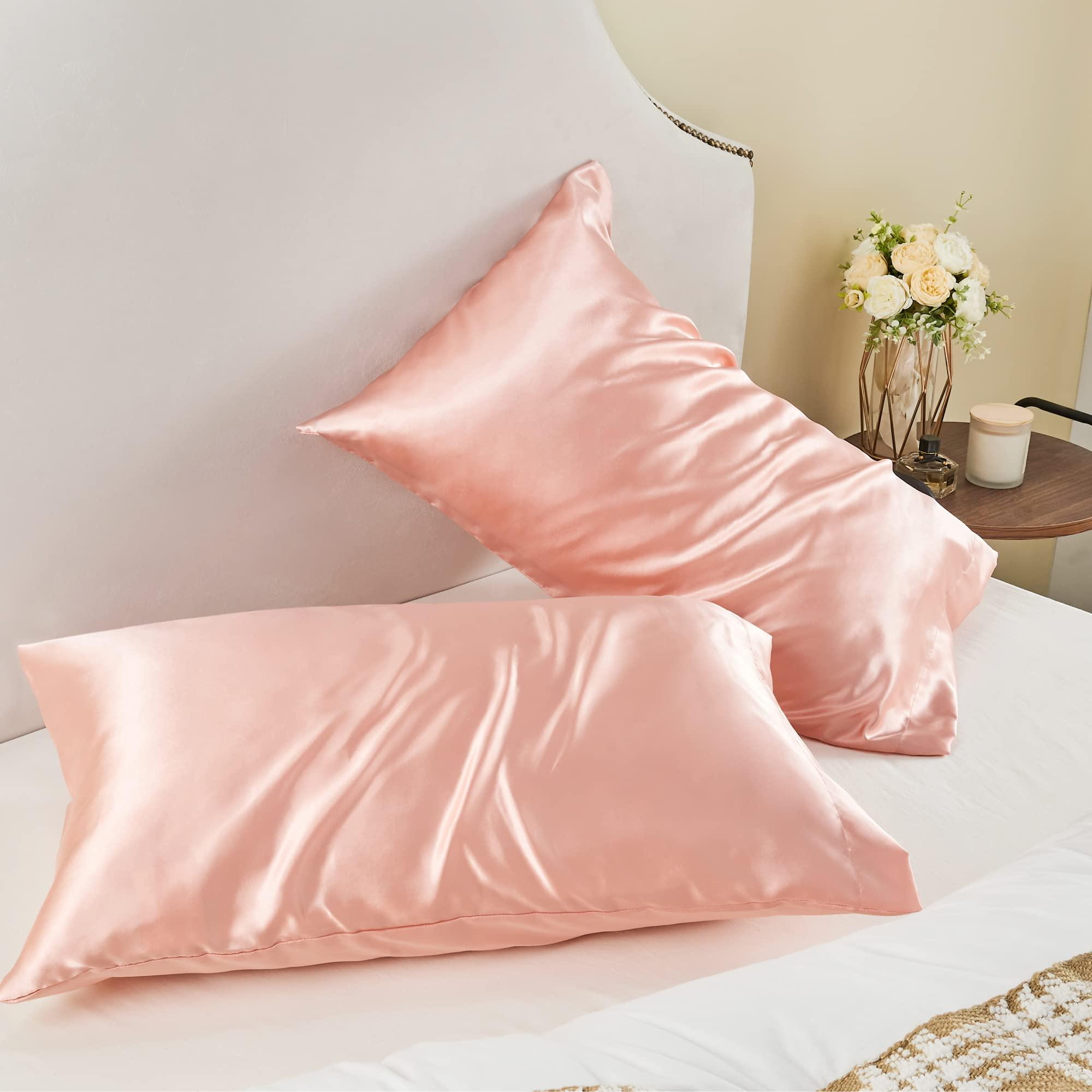 BEDELITE Satin Pillowcase for Hair and Skin, Super Soft and Cooling Similar to Silk Pillow Cases 2 Pack with Envelope Closure, Gift for Women Men(20"x26" Standard Size, Coral) - Image 8