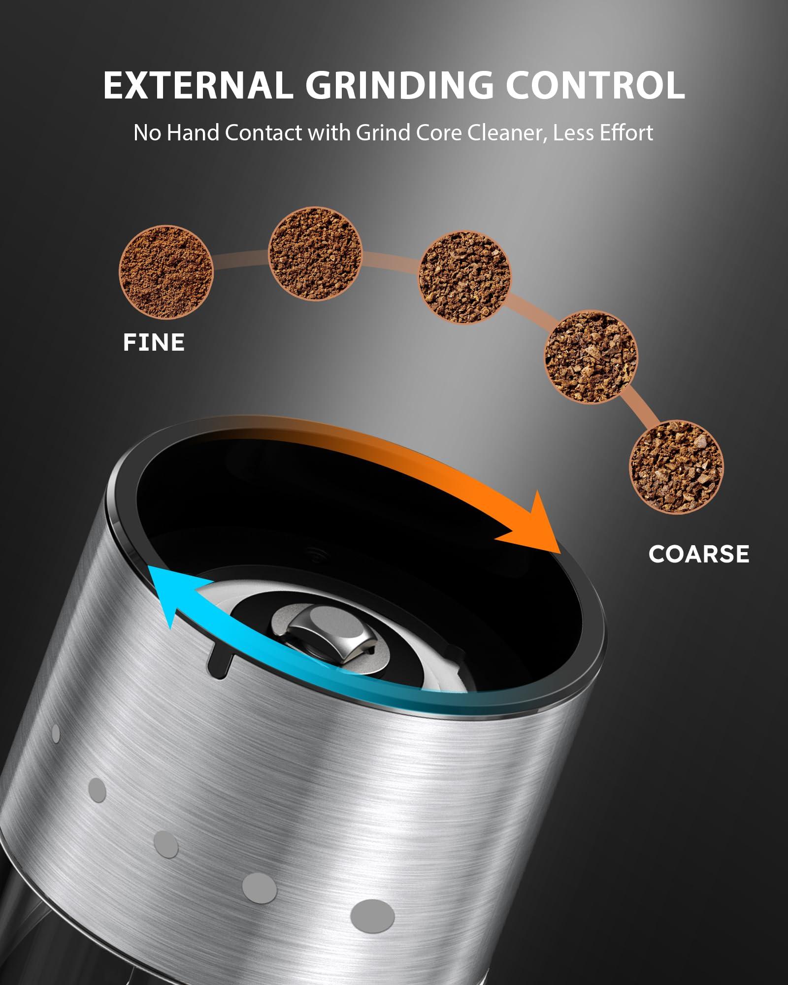 FORLIM Mini Electric Salt and Pepper Grinder Set with Wood Base, USB Rechargeable, Small Automatic Salt Pepper Mill Grinder, Travel/Outdoor BBQ/Children, One-Button Control (2 Packs, Stainless Steel) - Image 5