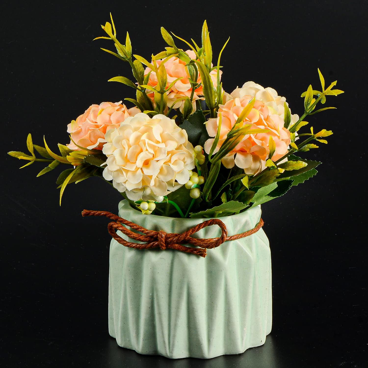 XONOR Artificial Flower Plants – Mini Fake Hydrangea Flowers in Pot for Home Decor Party Wedding Office Patio Table Desk Decoration, Set of 4, 3.3''(D) x 5.5''(H) - Image 6