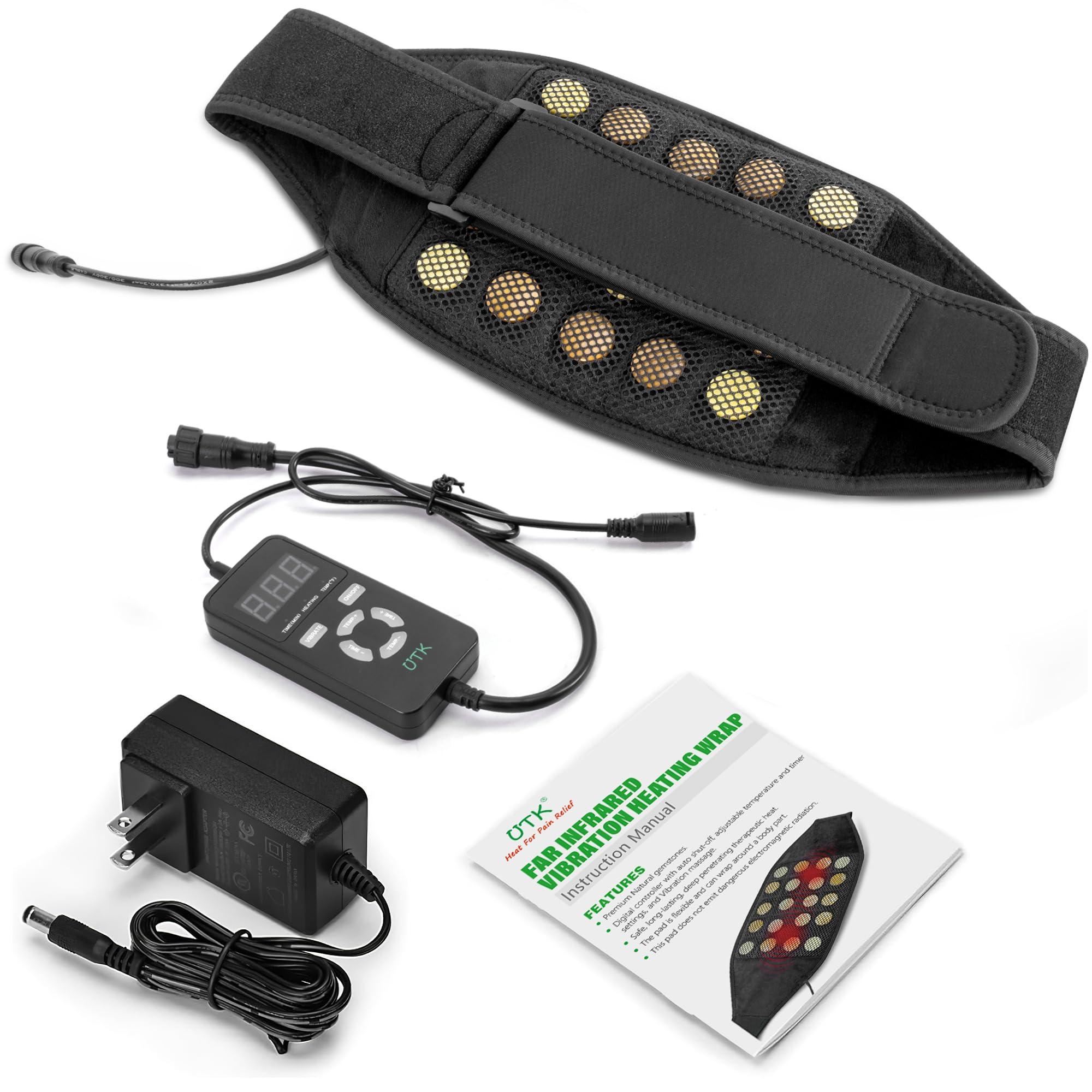 UTK Far Infrared Vibrating Heating Pad with Vibration Massage for Lower Back Pain. 3 Vibration Modes, Smart Controller, Hot Enough (103℉-159℉)，Back Pain Relief,S-XXXXL - Image 7