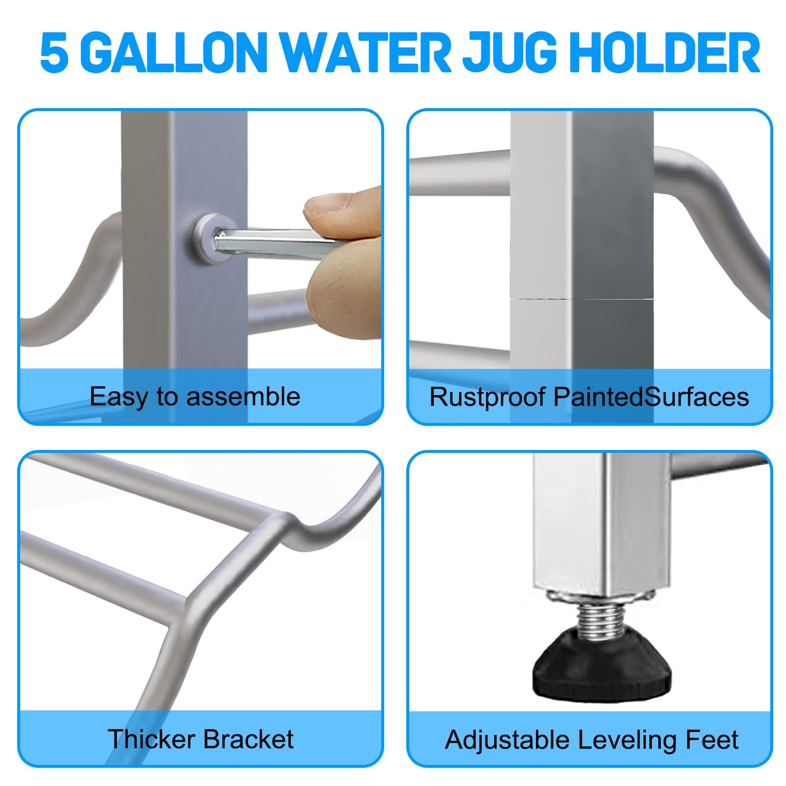 Semoprus 5 Gallon Water Bottle Holder for 10 Bottles, 5 Tiers Double Row Water Jug Holder, Detachable Heavy Duty Water Jug Stand, Water Jug Rack for Office, Kitchen, Garages, Restaurant, and Gym - Image 6