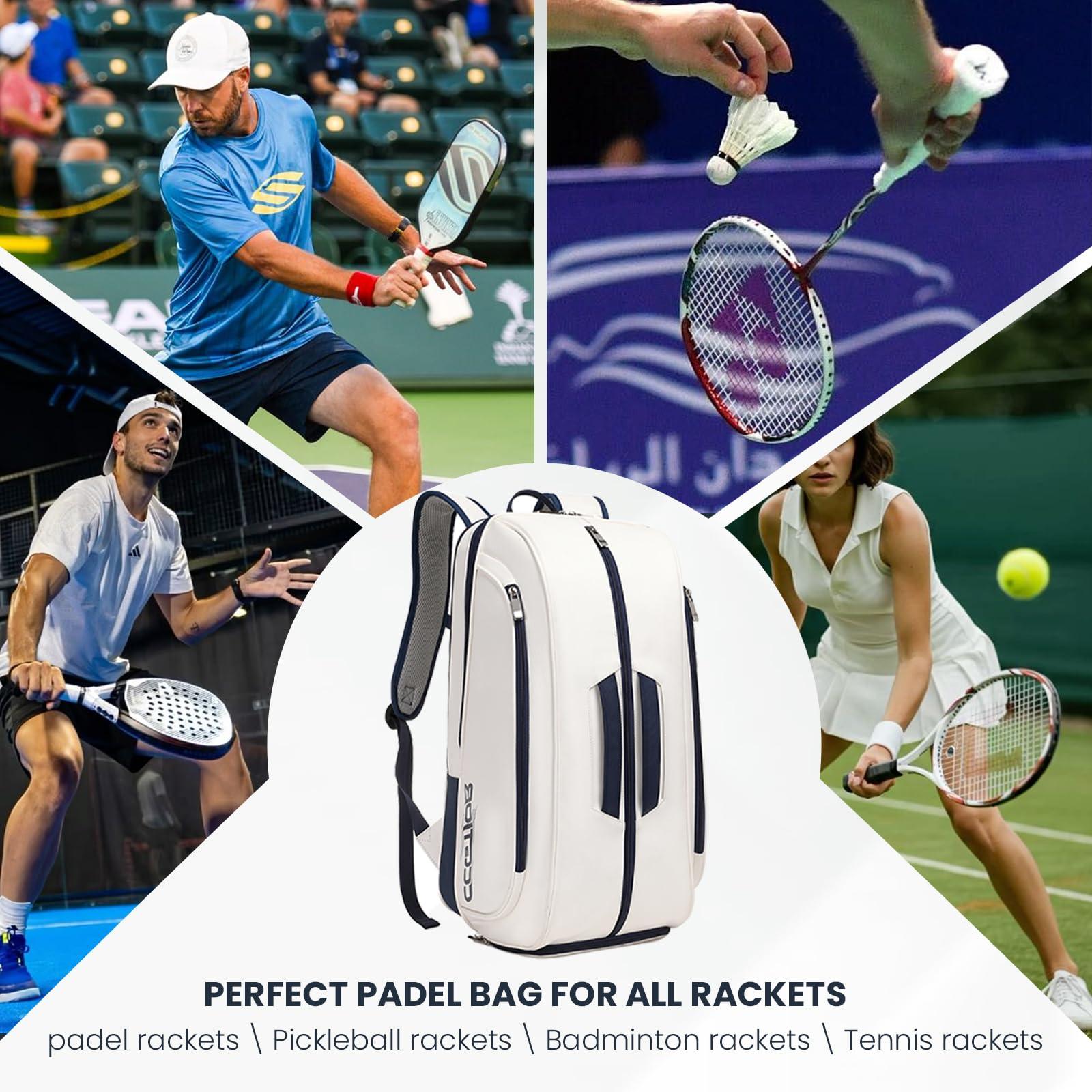 CCGTIOR Multi-Use Beach Tennis Bag For Sport Convertible Padel Backpack With Shoe Compartment, Laptop Sleeve,Fence Hook,Ball Sleeve - Image 6