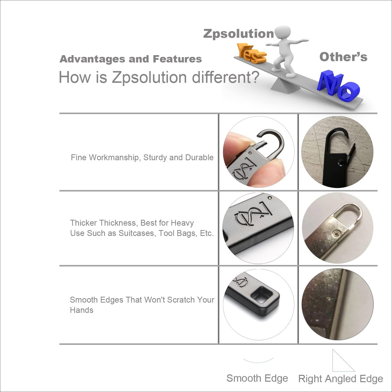 Zpsolution Luggage Zipper Pull Replacement - Heavy Duty Detachable Zipper Pullers Repair for Suitcases Easy to Use Larger Stronger - Image 3