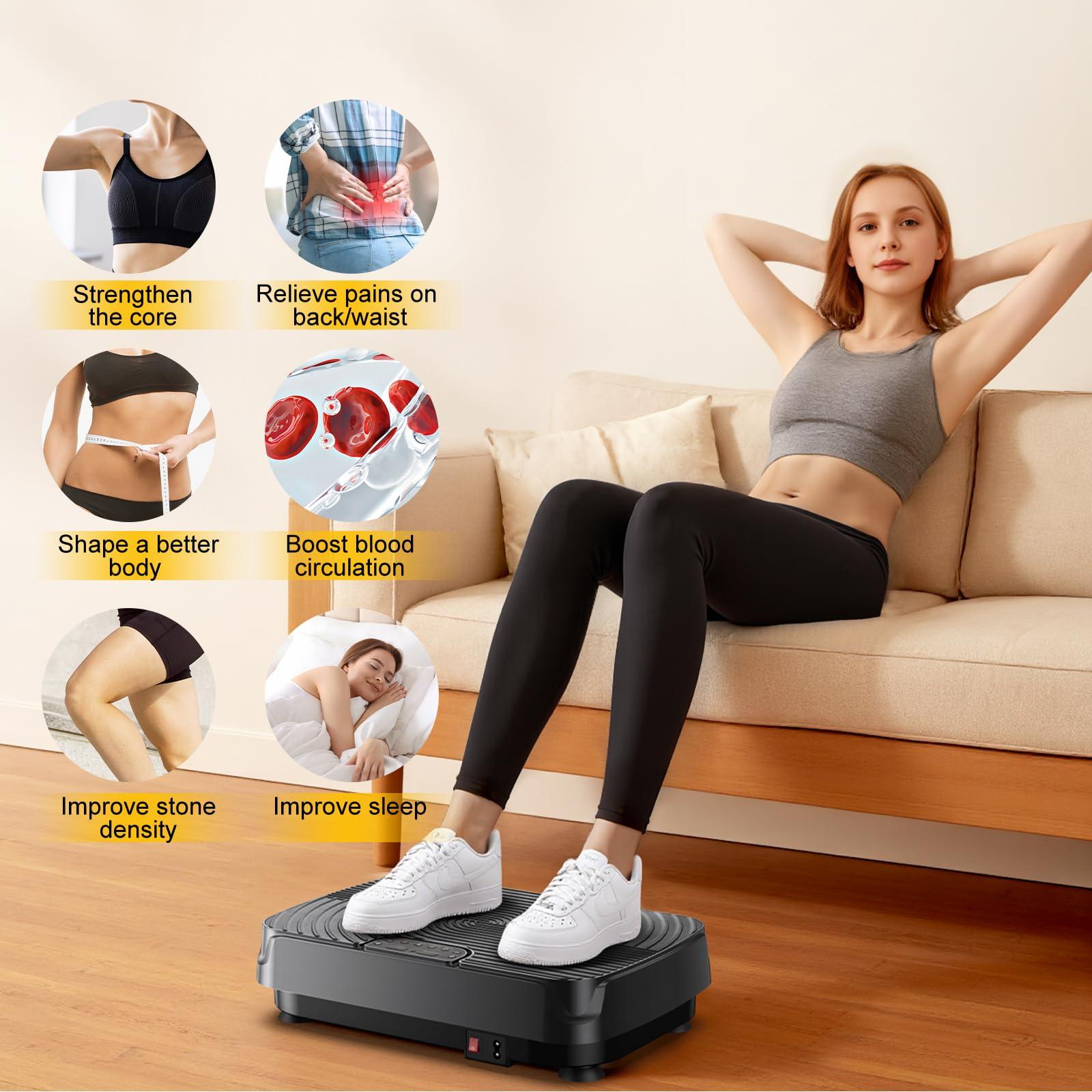 2025 Upgrade Vibration Plate Exercise Machine for Lymphatic Drainage,400Lbs Capacity Full-Body Workout Platform Vibrating Plate Pilates Equipment,Home Workout Equipment for Fitness Weight Loss - Image 4