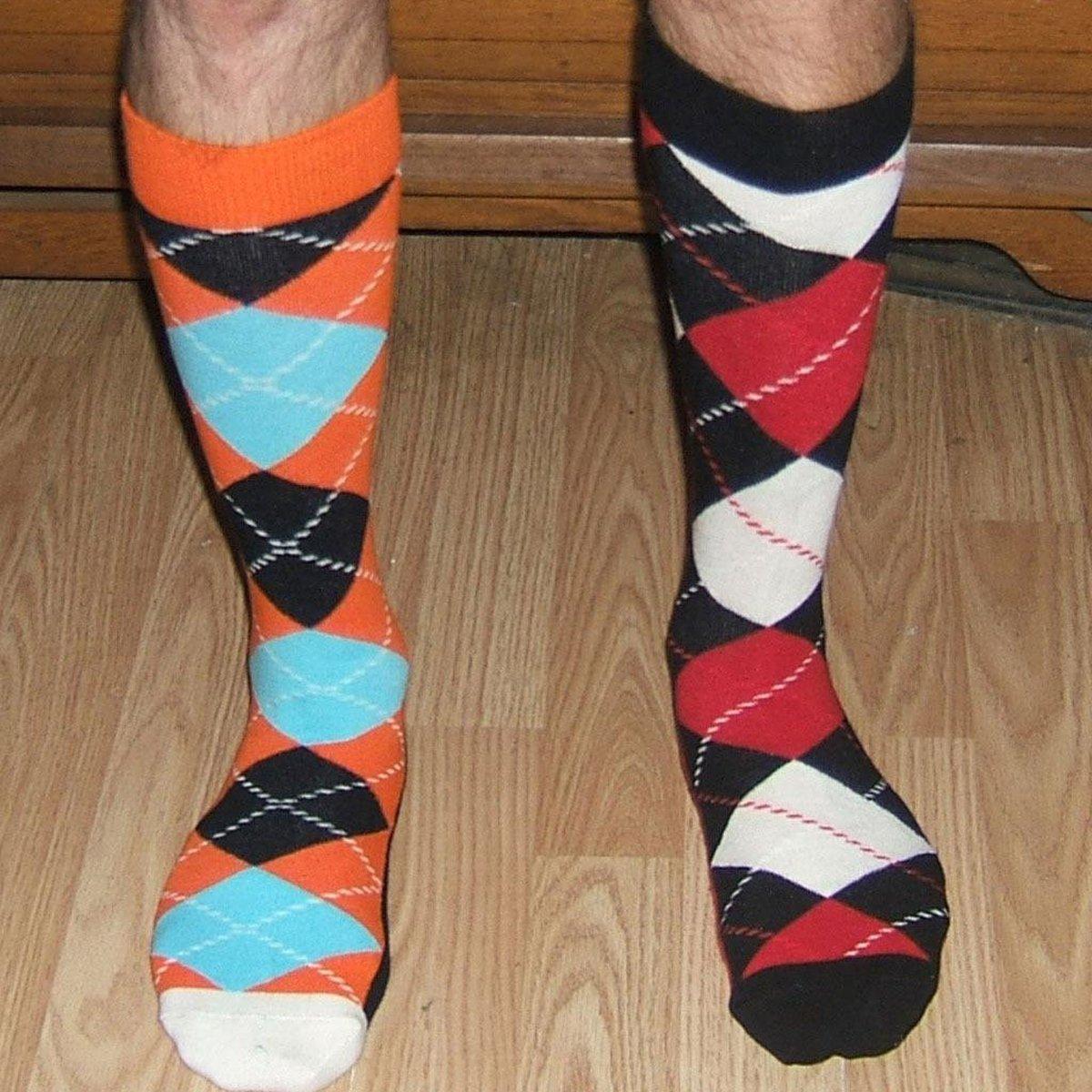 HSELL Funny Mens Colorful Dress Socks Crazy Design Argyle Striped Funky Pattern Cotton Socks for Men Gfits - Image 3