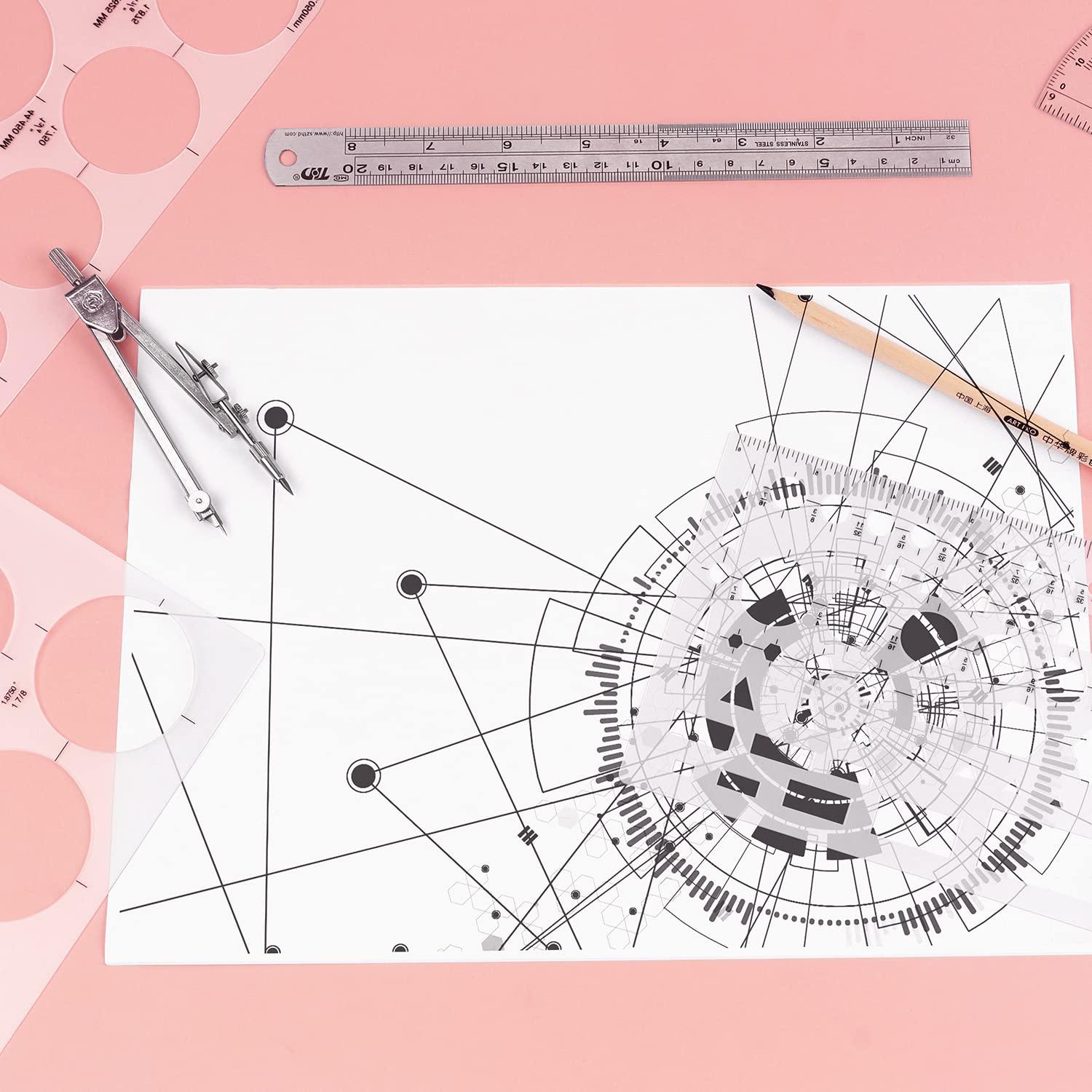 Tamaki Circle Template Circle Round Stencil Templates for Drafting for Office and School Building Formwork Drawings Templates, Large and Small Size, 3 Pack - Image 7