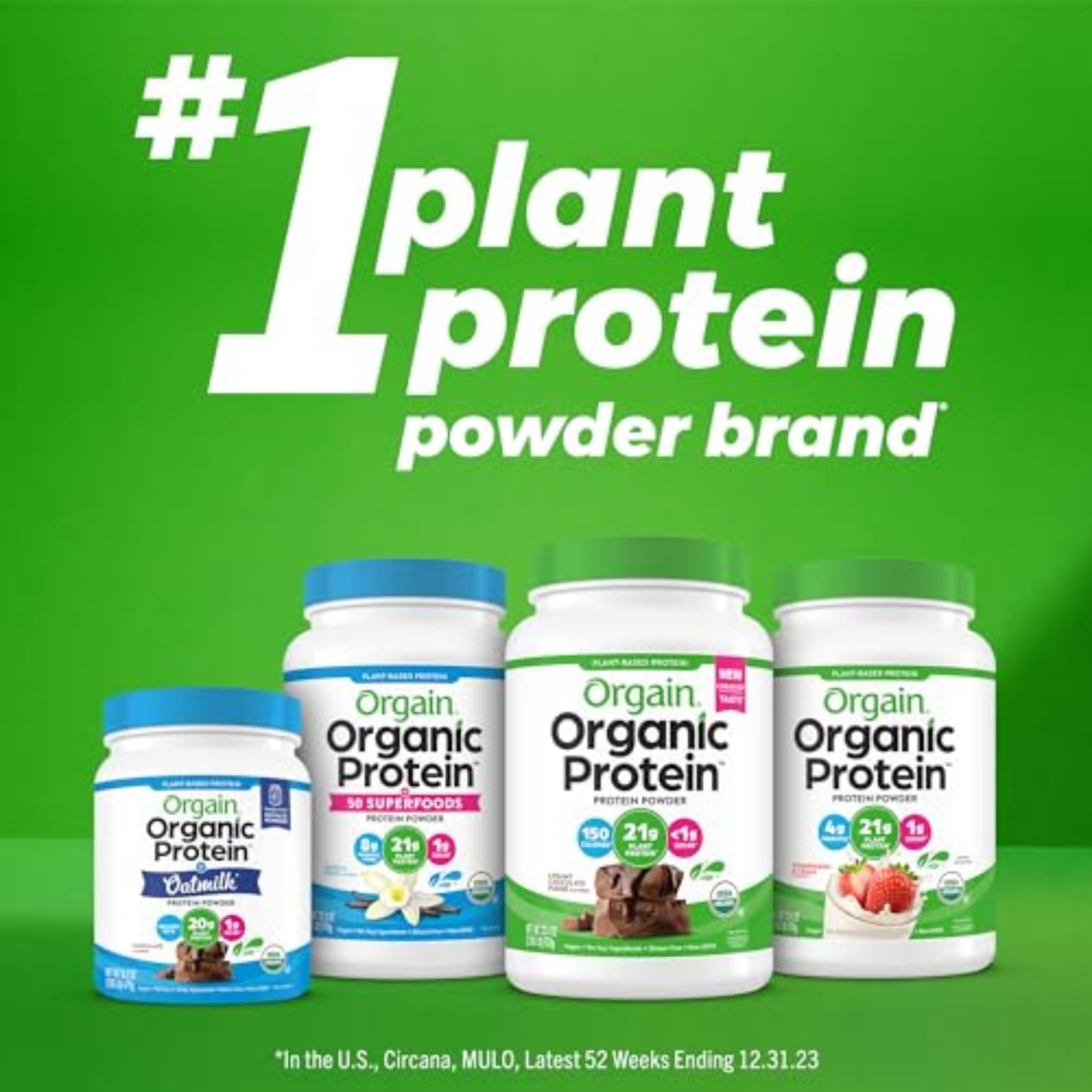 Orgain Organic Vegan Protein Powder, Creamy Chocolate Fudge - 21g Plant Protein, 6g Prebiotic Fiber, Low Net Carb, No Lactose Ingredients, No Added Sugar, Non-GMO, For Shakes & Smoothies, 2.03 lb - Image 7
