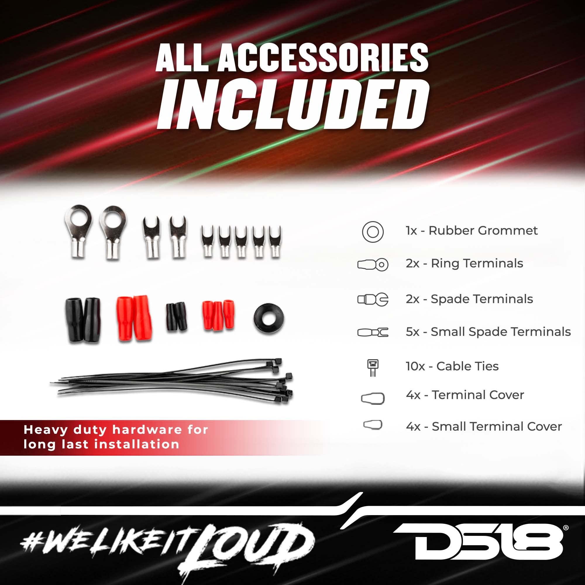 DS18 AMPKIT4 4 Gauge Amp Installation Wiring Kit - Amplifier Installation Kit 4 GA - A Car Amplifier Wiring Kit Simplifies Wire Connections and Delivers Power to Your Radio, Subwoofers, and Speakers - Image 4