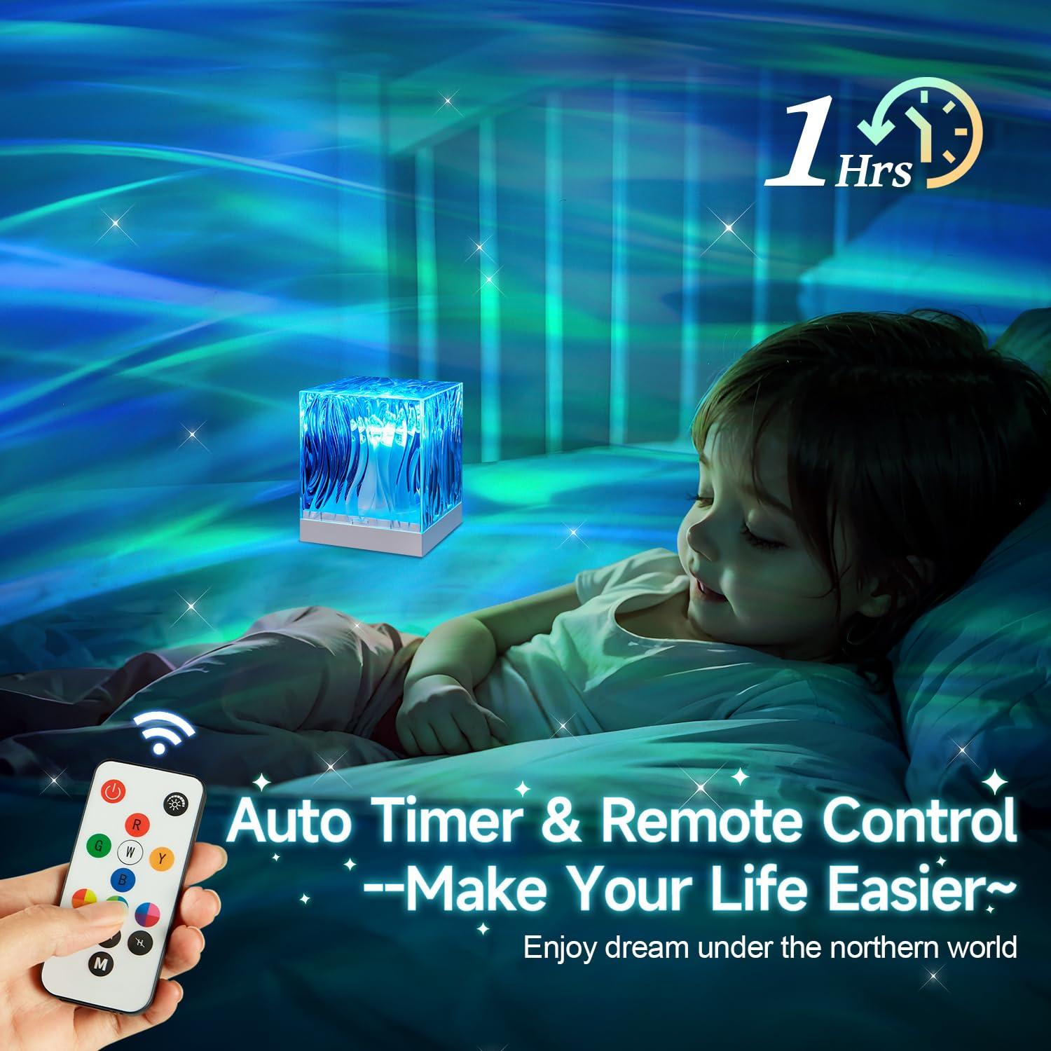 Northern Lights Projector Birthday Gifts for Teen Girls,18 Colors Aurora Light Projector,Dimmable Ambient Mood Lighting for Bedroom Lights,Remote Ocean Light Projector,Purple Lamp Purple Room Decor - Image 6