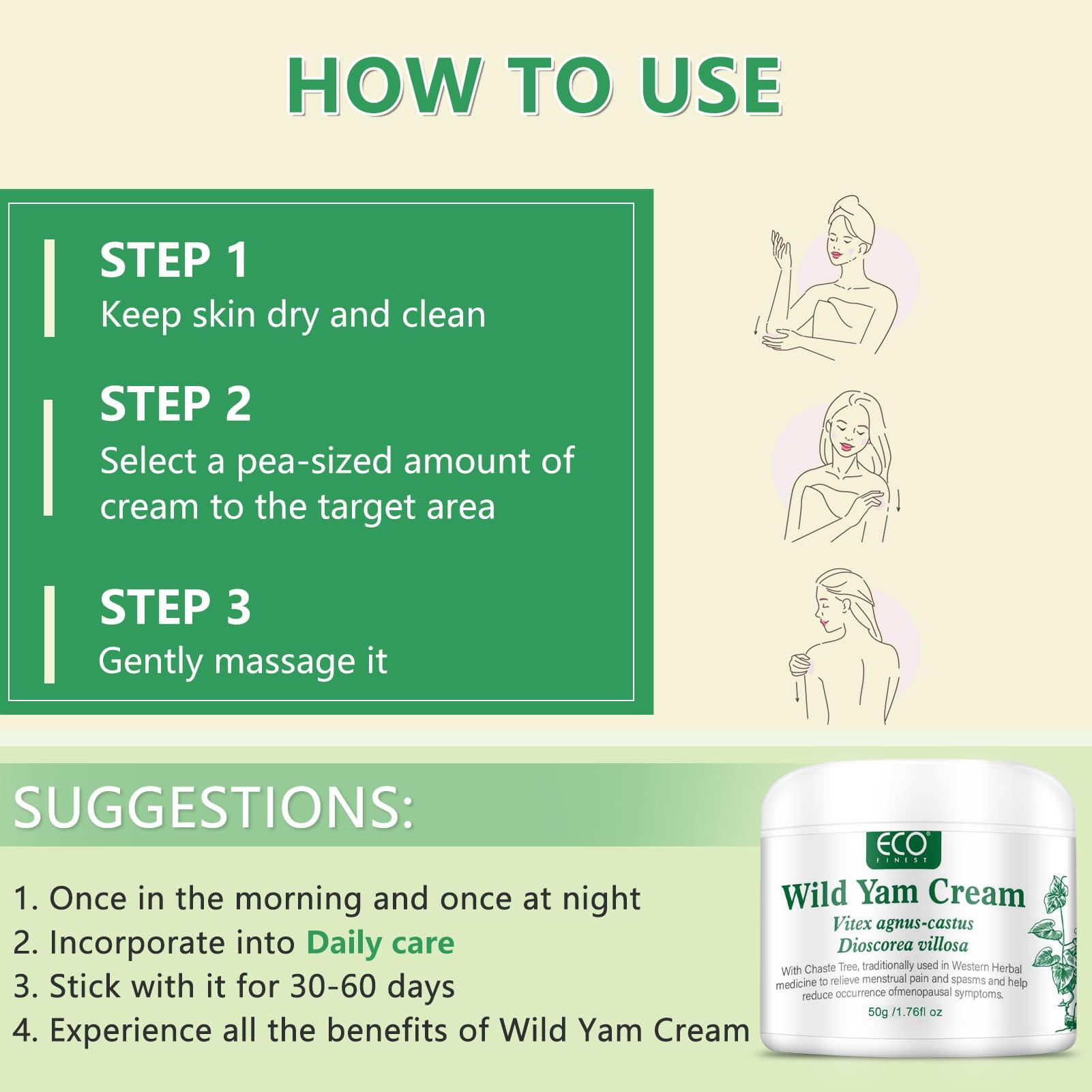 WFDL Wild Yam Cream for Hormone Balance, Organic Yam Cream with Chasteberry, Aloe & Vitamin E for Menopause Relief, Soothes Night Sweats & Hot Flashes, Eases Mood Swings (1.76 OZ) - Image 5