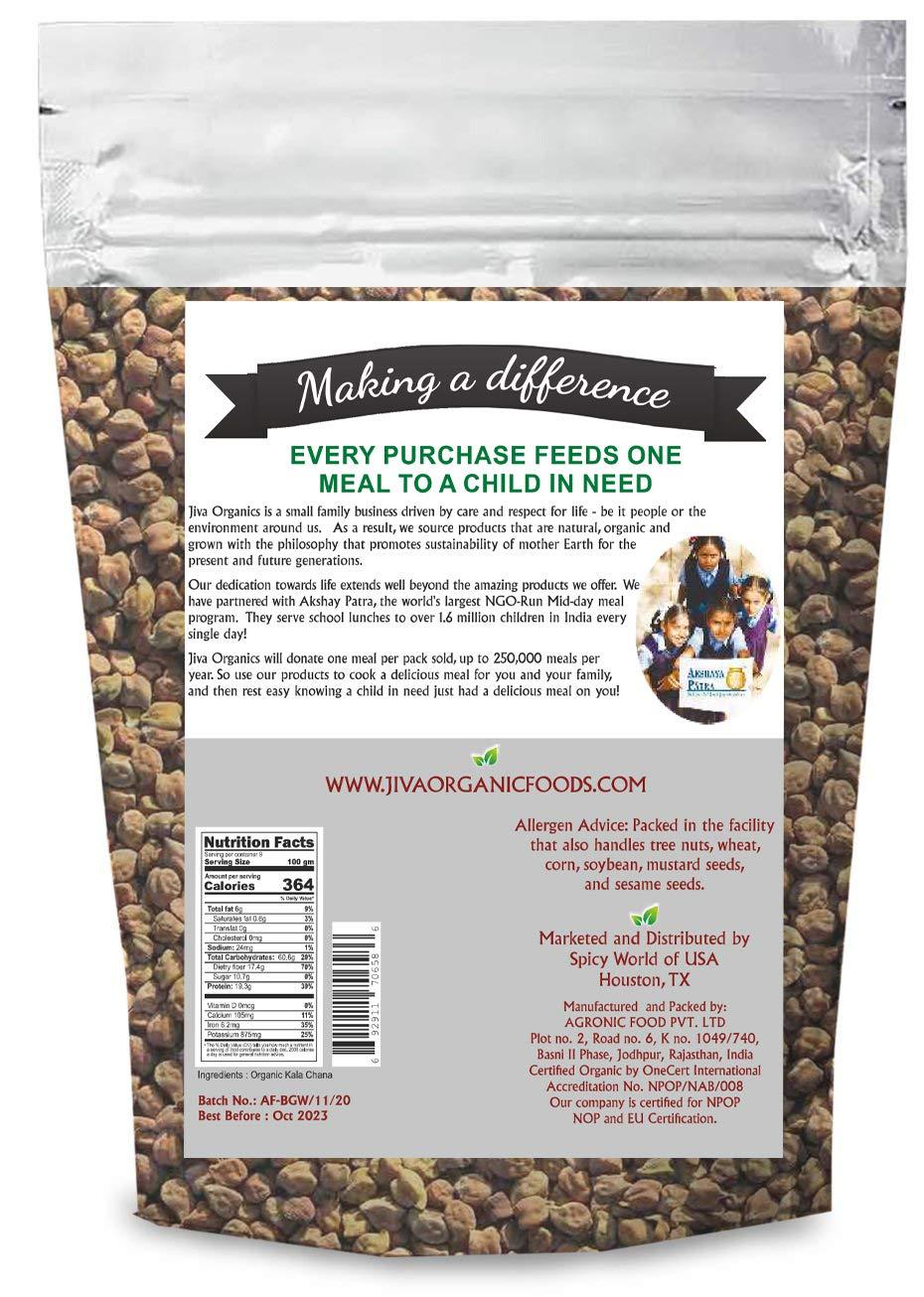 Jiva Organics Organic Kala Chana 2 Pound Bulk Bag - Black Gram, Desi Black Chickpeas, 100% Natural & Non-GMO - Image 7