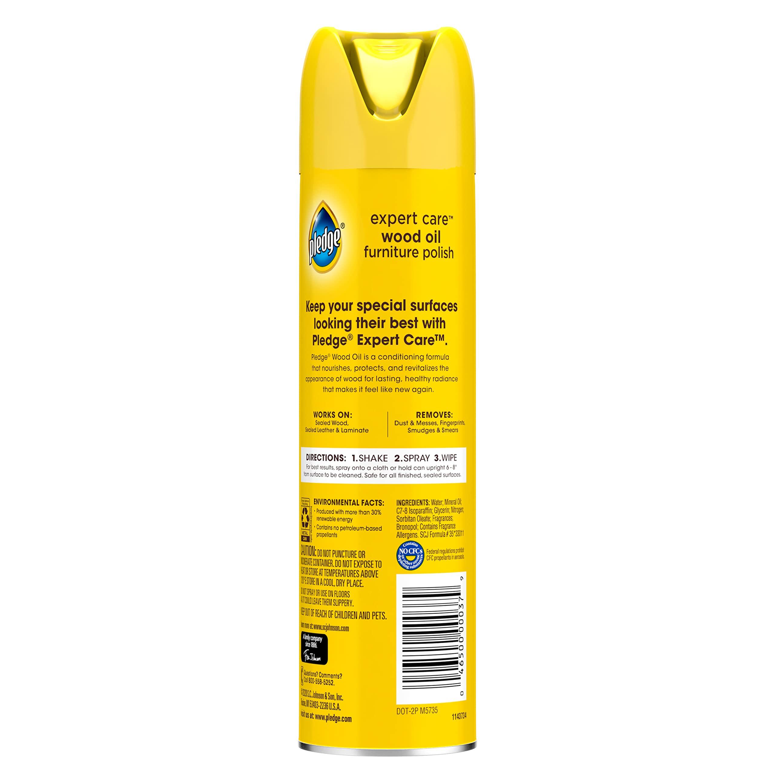 Pledge Moisturizing Wood Oil, Furniture Reviving Spray, Amber & Argan Scent, 9.7oz (Pack of 3) - Image 3