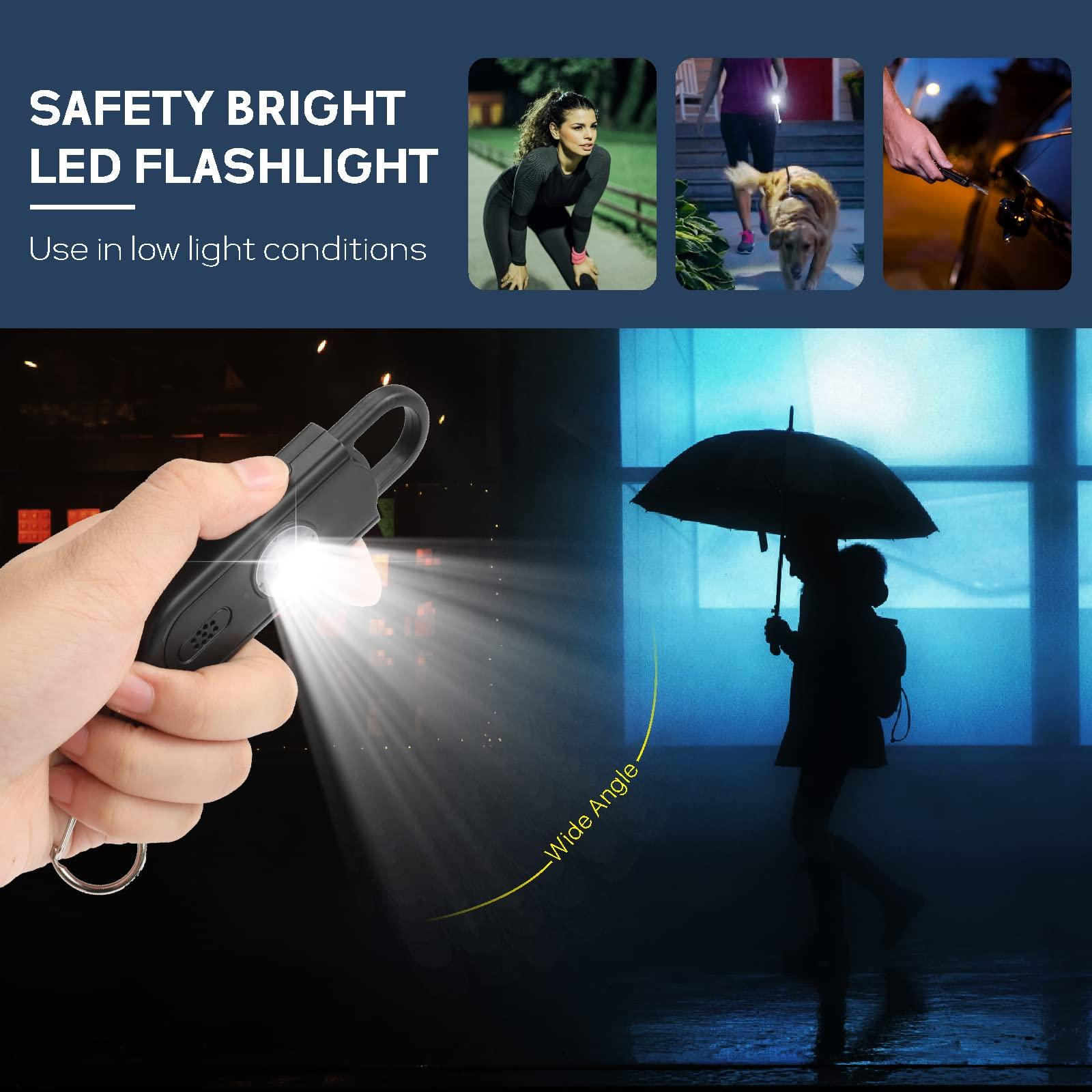 Softvox Personal Safety Alarm Keychain for Women 2PCS -130 dB Loud Siren with SOS Strobe Light, Flashlight, Double Speakers, Safe Defense Key Chain for Girls Kids Elders Emergency Call - Image 4