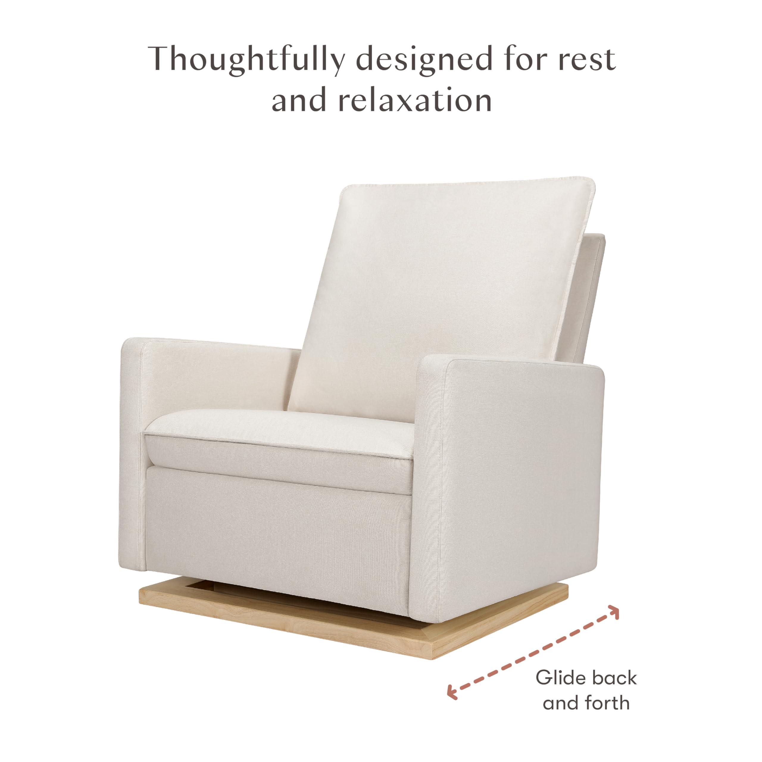 babyletto Cali Pillowback Chair and a Half Glider in Performance Cream Eco-Weave with Light Wood Base, Water Repellent & Stain Resistant, Greenguard Gold and CertiPUR-US Certified - Image 5