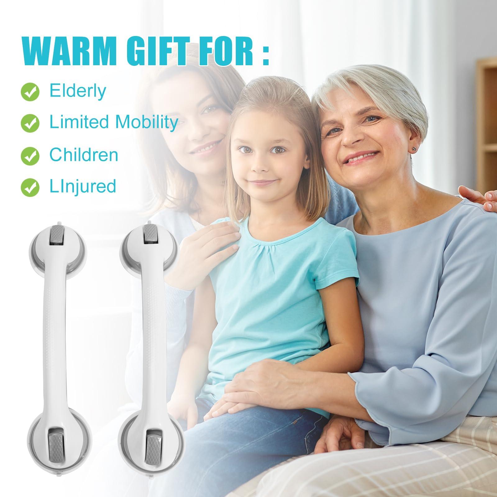 Shower Safety Bars - 2Pc 16 Inch Grab Bars for Bathtubs and Showers Safety, Adjustable Bathtub Handle for Seniors, No Drill Shower Grab Bar with Strong Suction Cups - Image 7