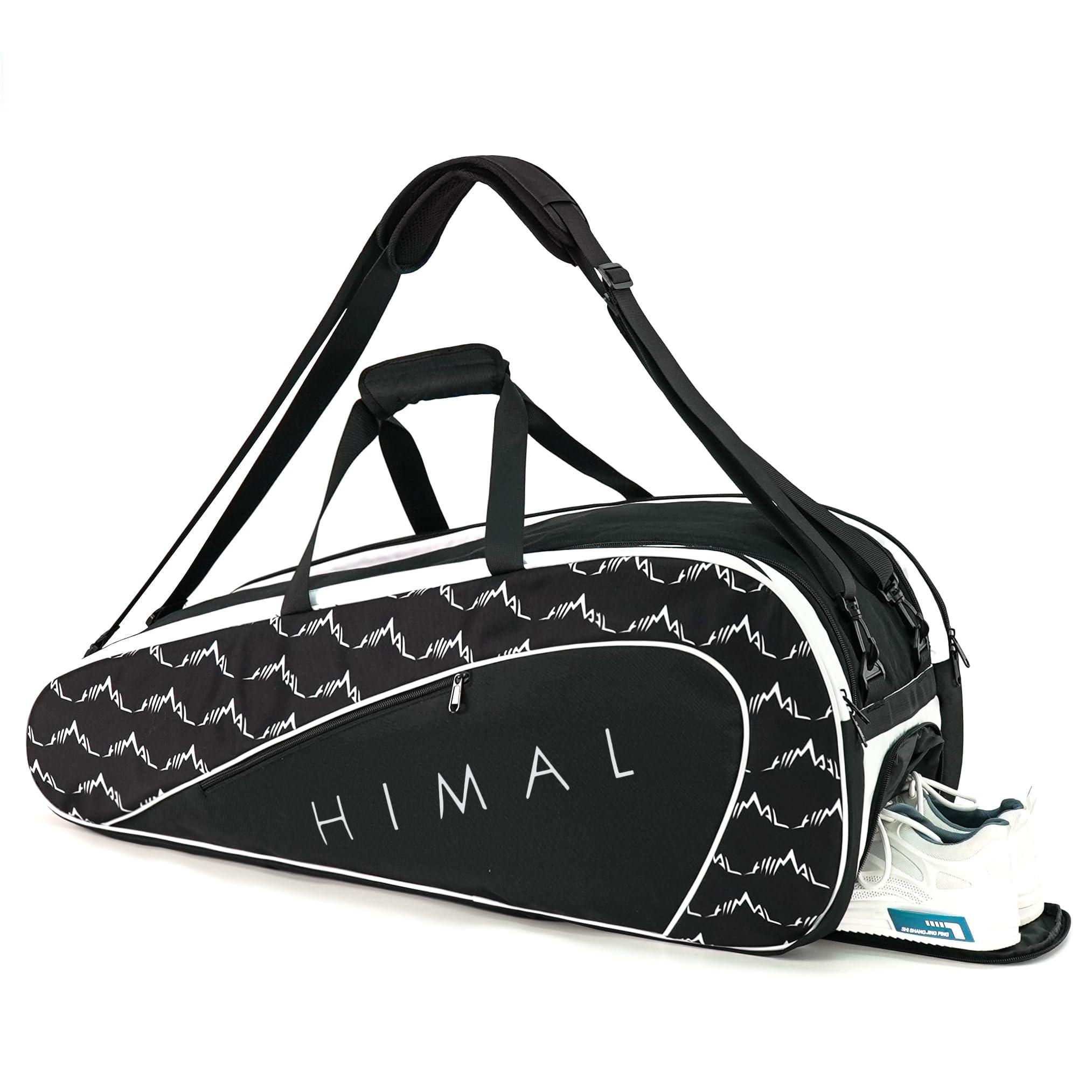 UNIHIMAL Tennis Bag 6 Rackets, Tennis Backpack Large Storage with Shoes Compartment, Cooler Pocket & Removeable Shoulder Strap, Multifunction Tennis Racket Bag for Sport Equipment