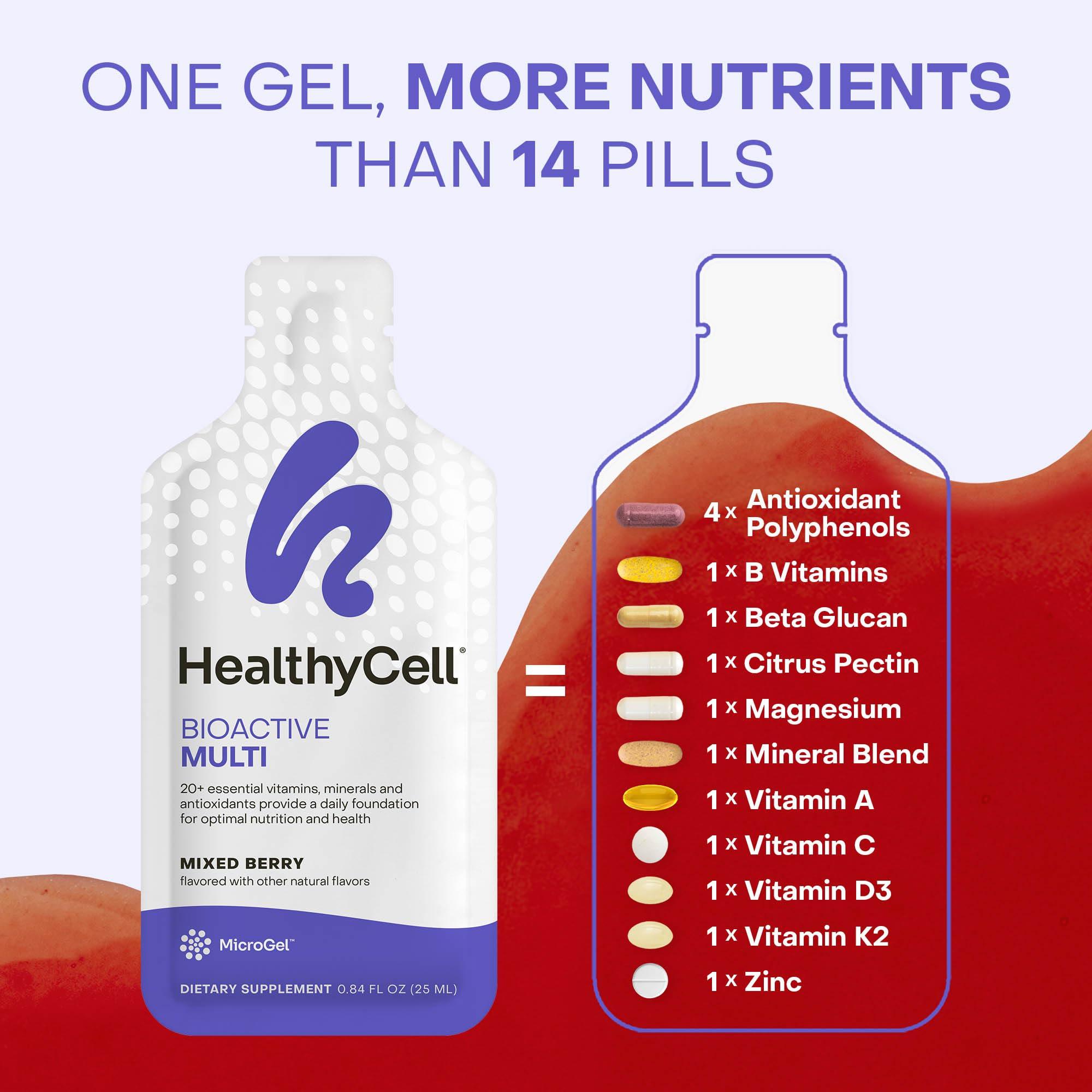 Healthycell Bioactive Daily Liquid Multivitamin for Men & Women – 20+ Essential Vitamins, Minerals & Antioxidants for Brain, Heart, Immunity, Energy, Skin & Hair Support - 30 Gel Packs - Image 4