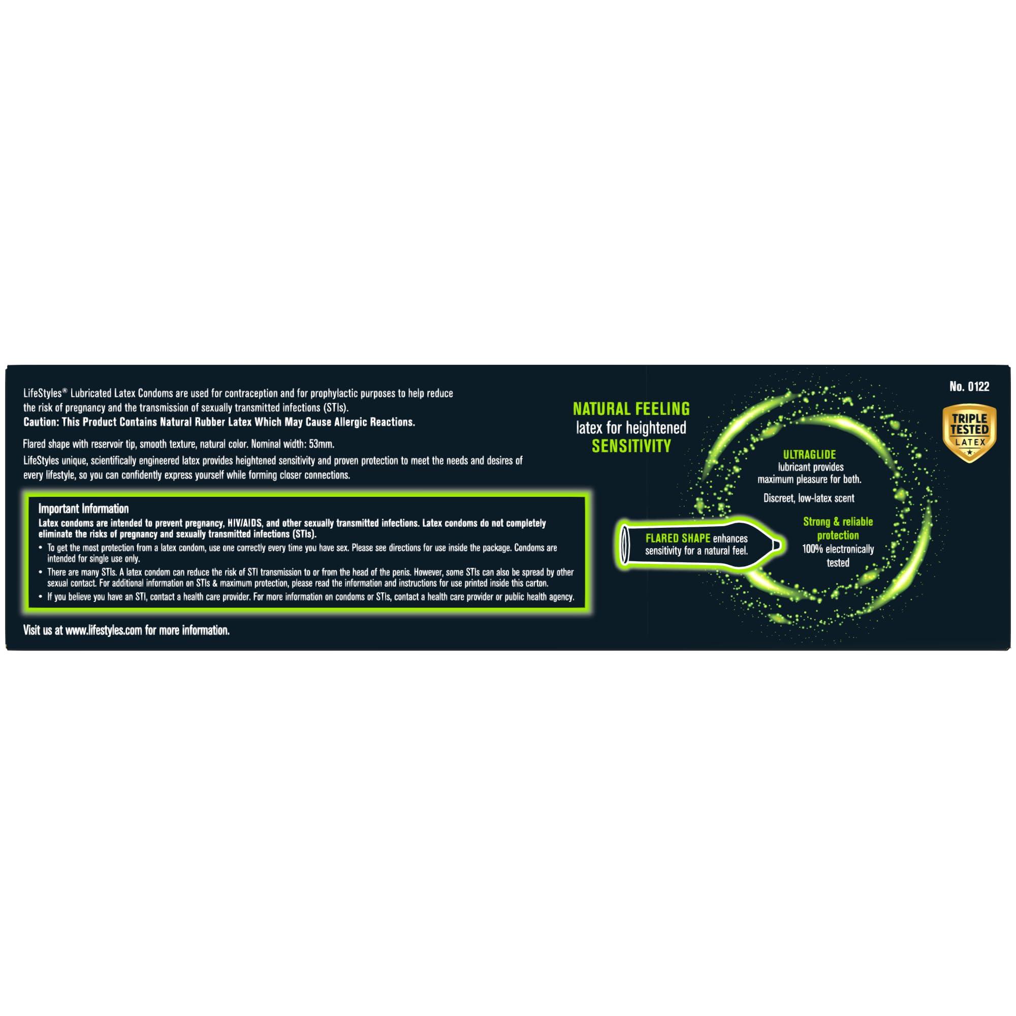 LifeStyles Ultra Sensitive Premium Lubricated Natural Latex Condoms Value Pack - 100 Count, 1 Pack - Triple Tested for Best Protection, Made with UltraGlide Silicone Lube - Image 9