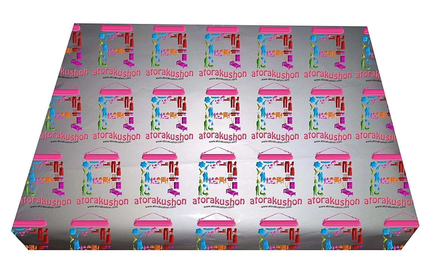 atorakushon Fabric Satin Foldable Saree Covers Cloth Garments Storage Bag Wardrobe Organizers with Strong Zippers & Transparent Window Pack of 6 Pink - Image 5