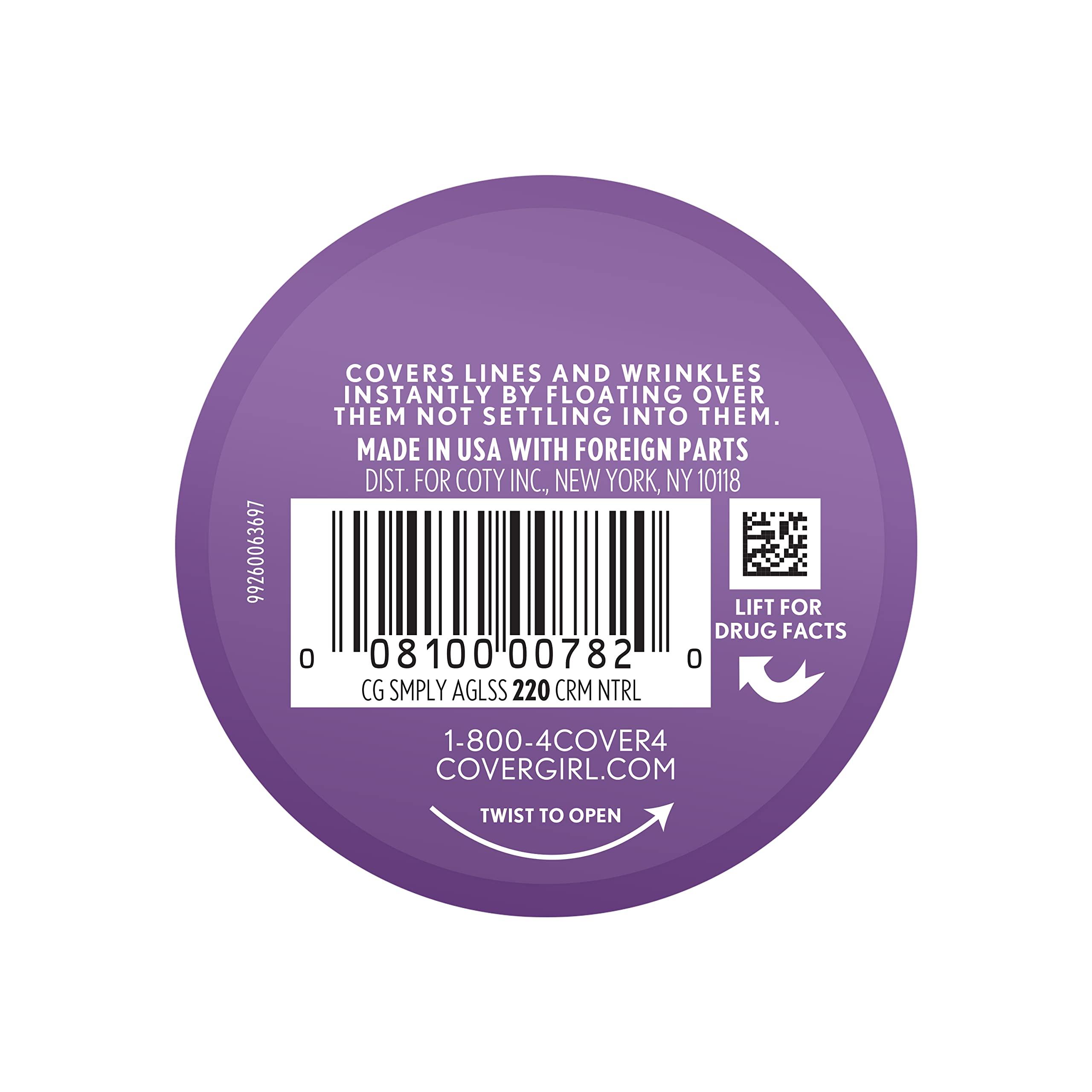 COVERGIRL & Olay Simply Ageless Instant Wrinkle-Defying Foundation, Creamy Natural 0.44 Fl Oz (Pack of 1) - Image 2