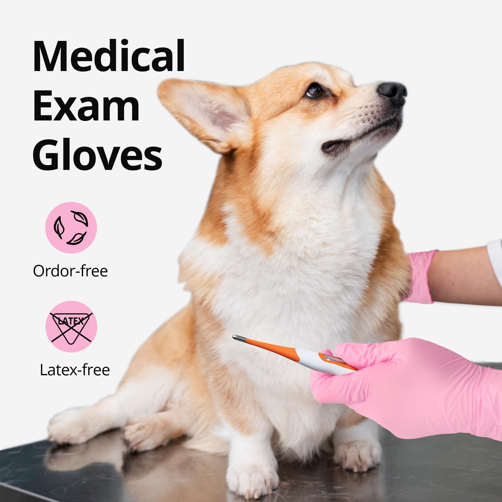 SwiftGrip Nitrile Exam Gloves, 4 Mil, Cherry Blossom, Food Safe Gloves Disposable Latex Free, Powder Free - Image 3