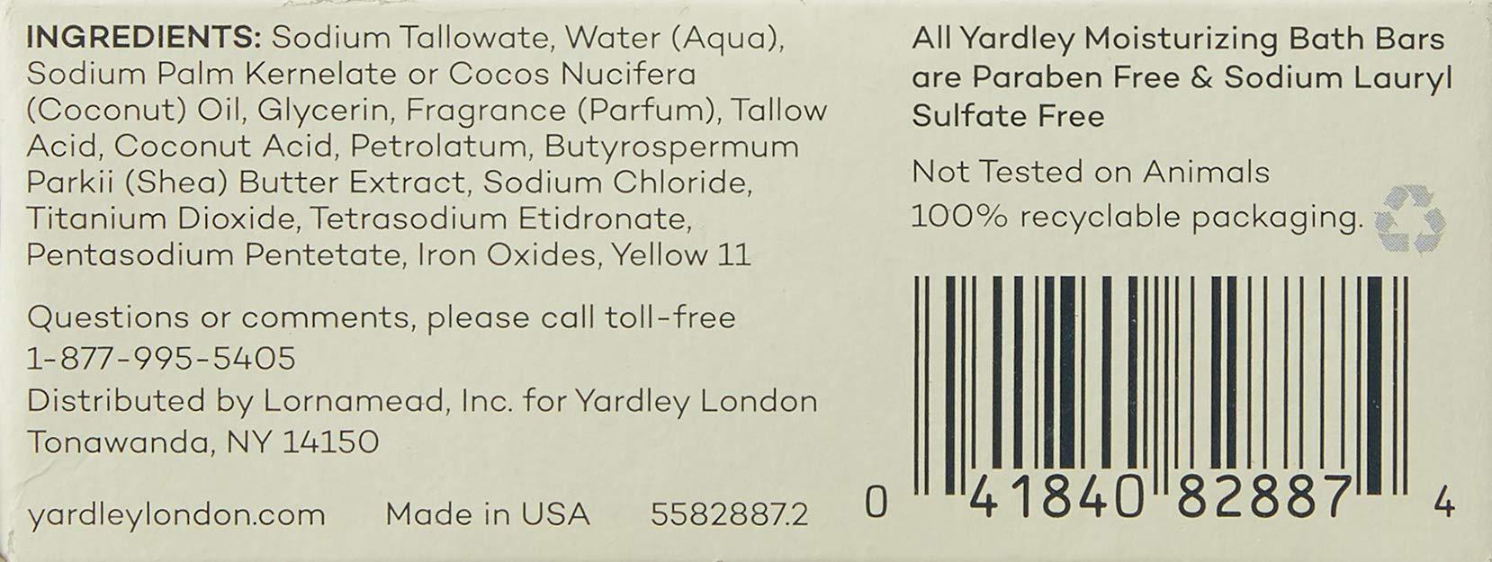 Yardley London Lemon Verbena Naturally Moisturizing Bath Bar, 4 ounce - Image 10