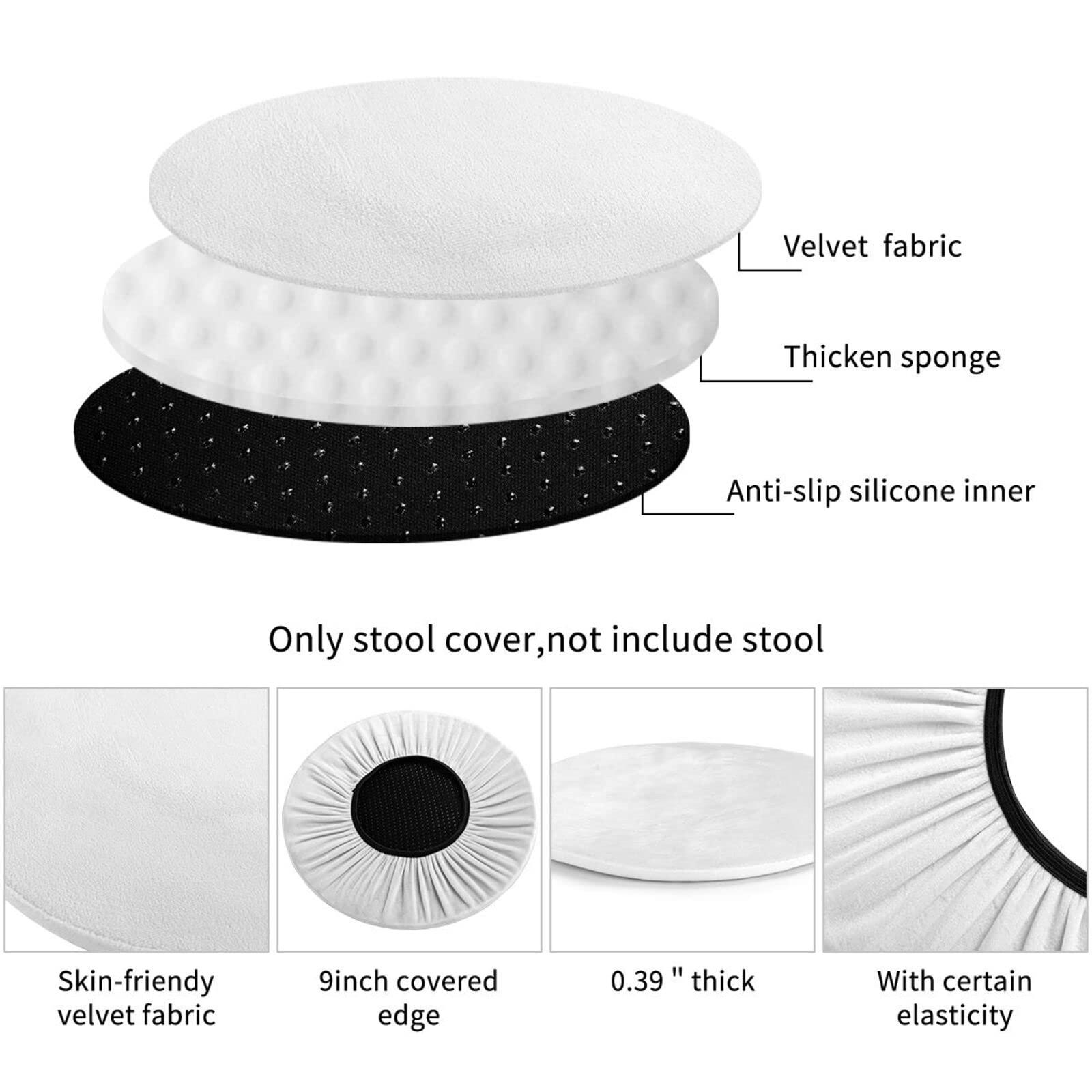 TZTTZT Bar Stool Covers, Non-Slip Hamburger Pizza Coke Bar Stool Seat Covers 13 inch, Washable Bar Stool Covers Round - Image 6
