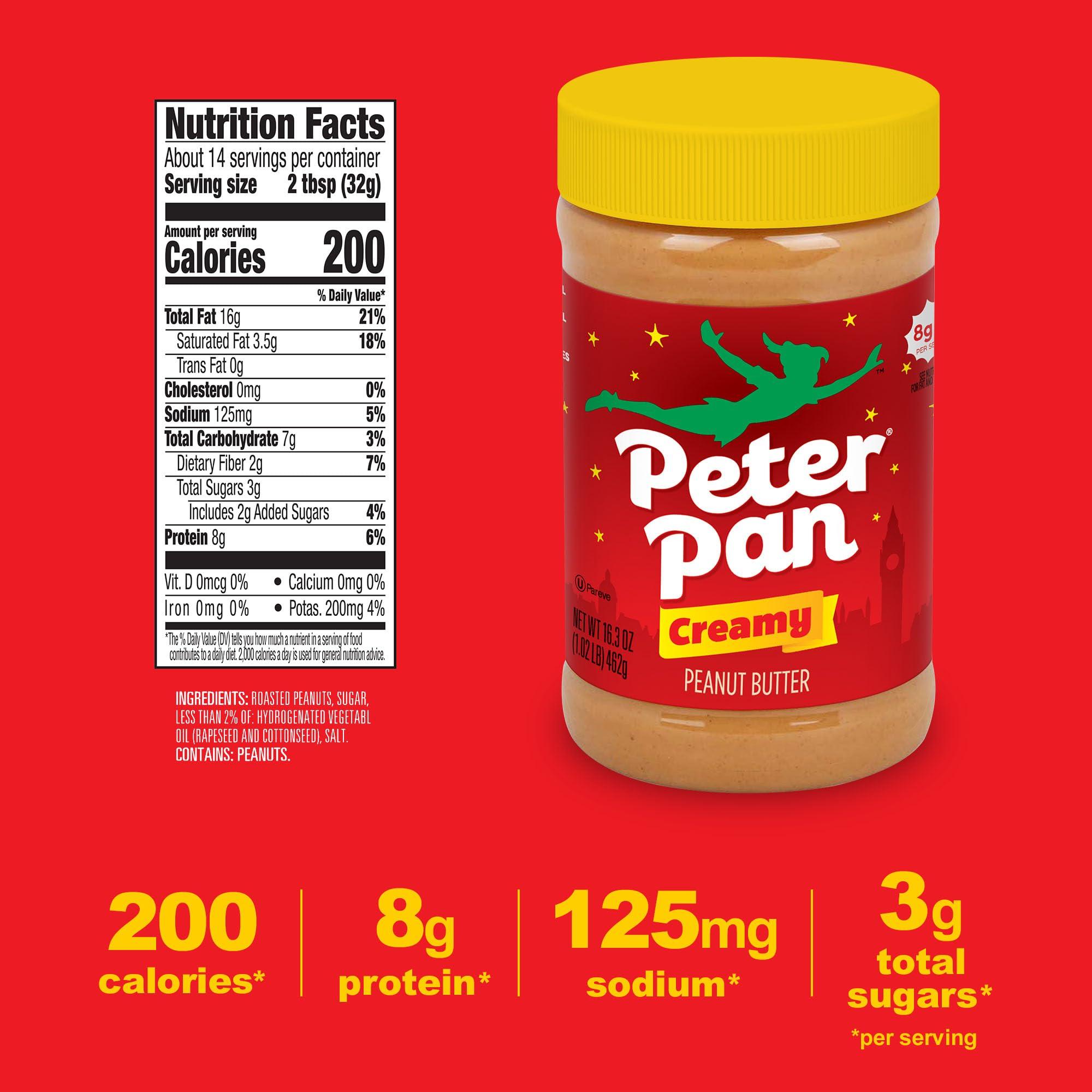 Peter Pan Creamy Peanut Butter, 16.3 OZ (20045300005496) - Image 2