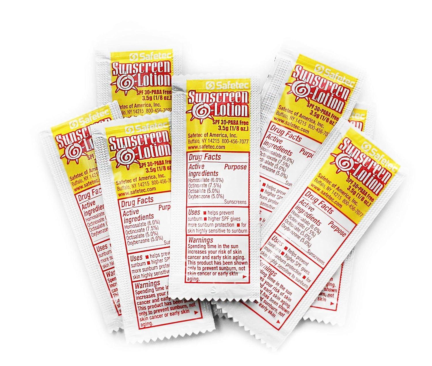 Safetec Sunscreen Lotion 1000 Packets SPF30+ and PABA-Free