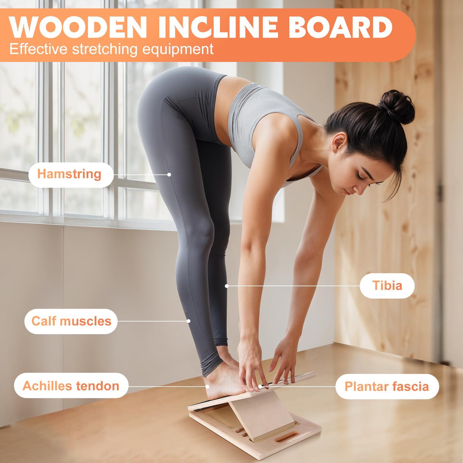 Slant Board for Calf Stretching, Adjustable Wooden Calf Stretcher Incline Board, Calf Stretch Board for Squats Leg Knees Heel Ankle Stretching - Image 5