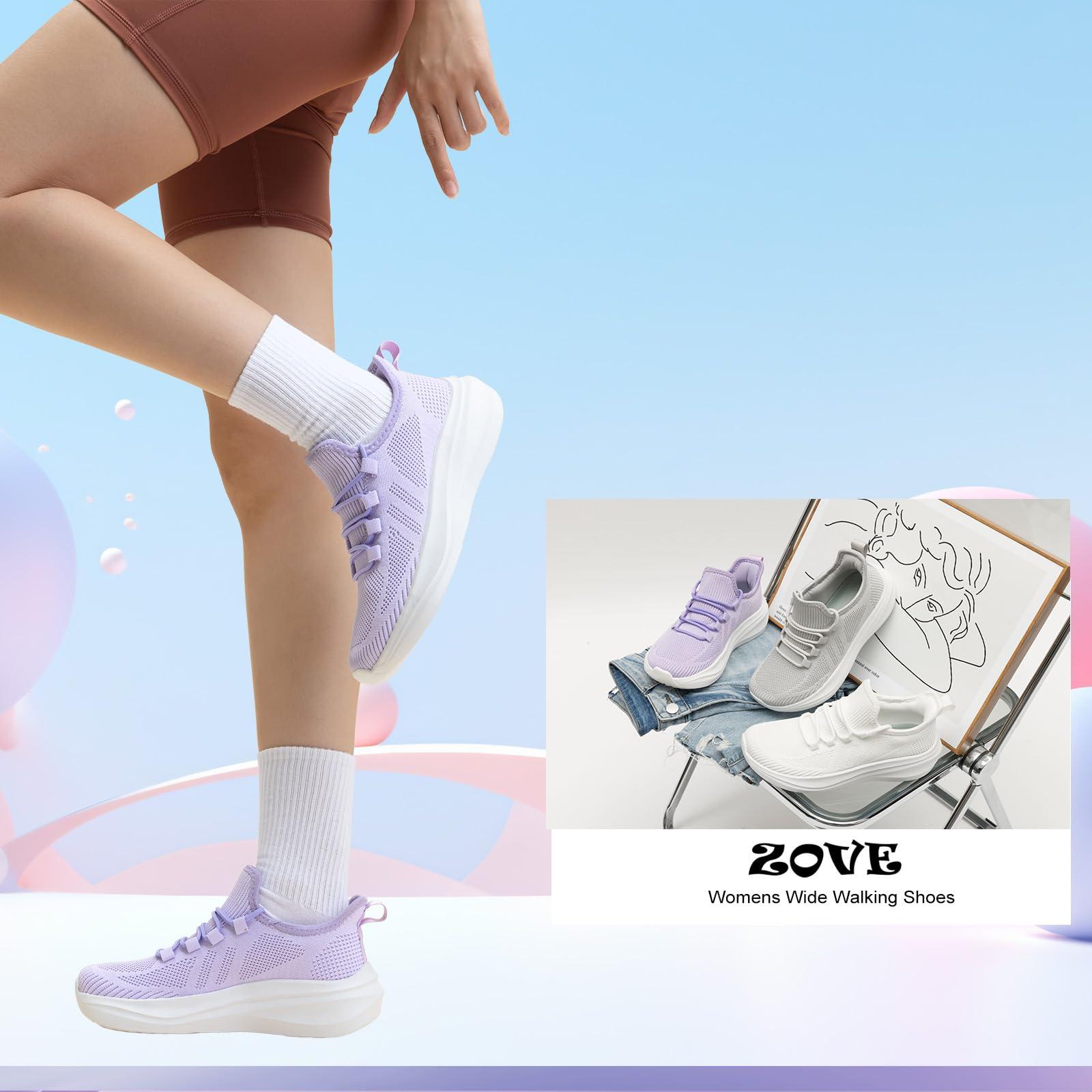 ZOVE Wide Toe Box Shoes Women Extra Wide Width Tennis Sneakers Ultra Light Running Shoes for Women Non-Slip Diabetic Walking Gym Workout Trainer - Image 7