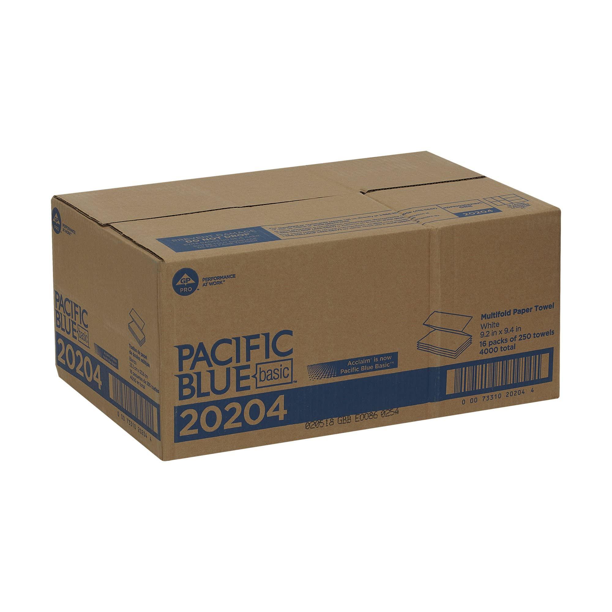 Georgia-Pacific Pacific Blue Basic Multifold Paper Towels (Previously Branded Acclaim) by GP PRO (Georgia-Pacific),White,20204,250 Towels Per Pack,16 Packs Per Case,(Case of 16 Packs,250 per Pack) - Image 7