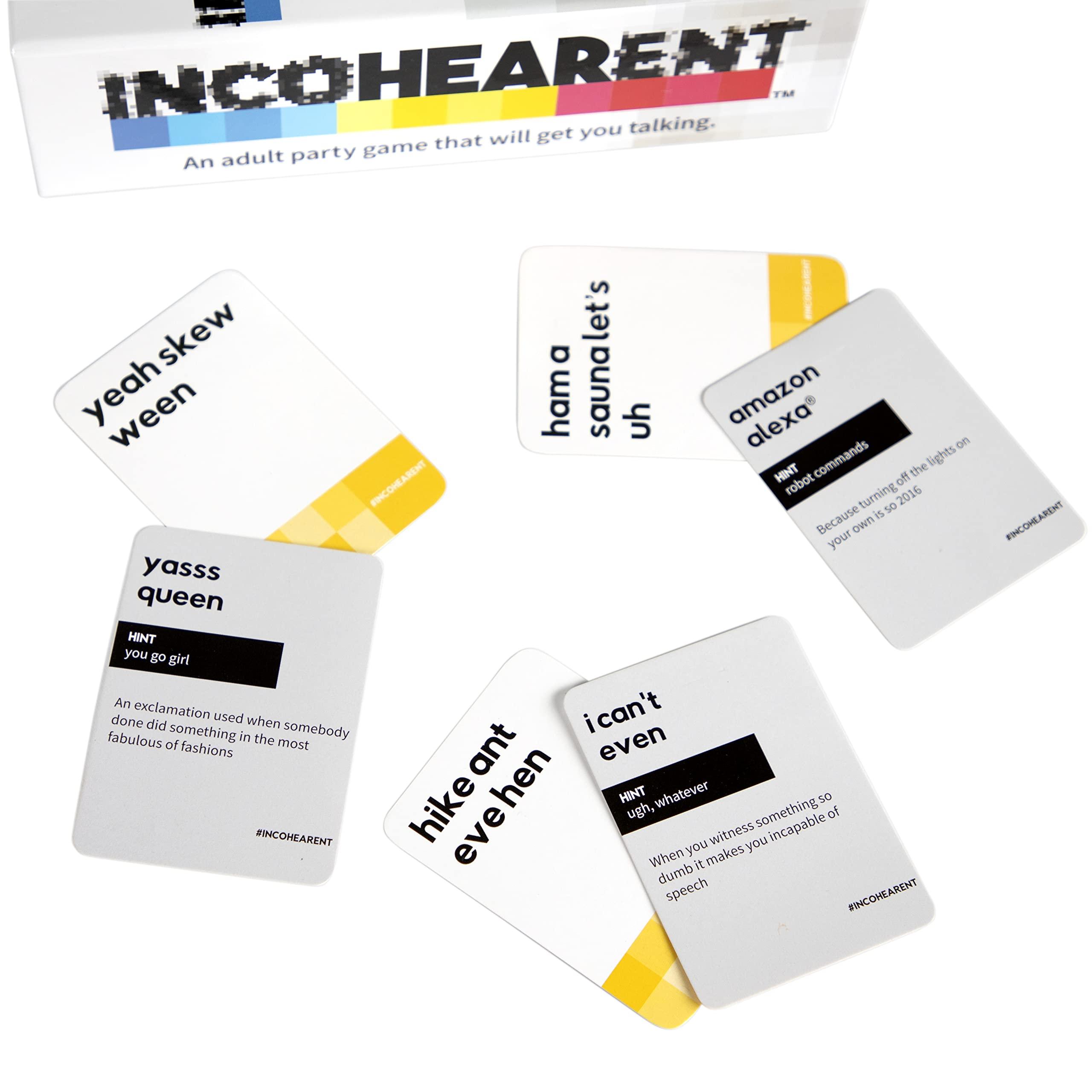 Incohearent, The Guess the Gibberish Party Game by Relatable, A Funny Card Game for Adults, Great for Bachelorette Party Games or Game Night Games, Includes 400 Cards, Instructions, and 1 Sand Timer - Image 11